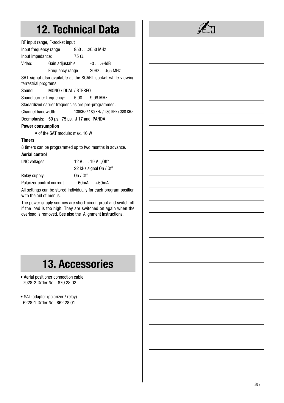 Technical data, Accessories | Metz 1014 083 User Manual | Page 25 / 27