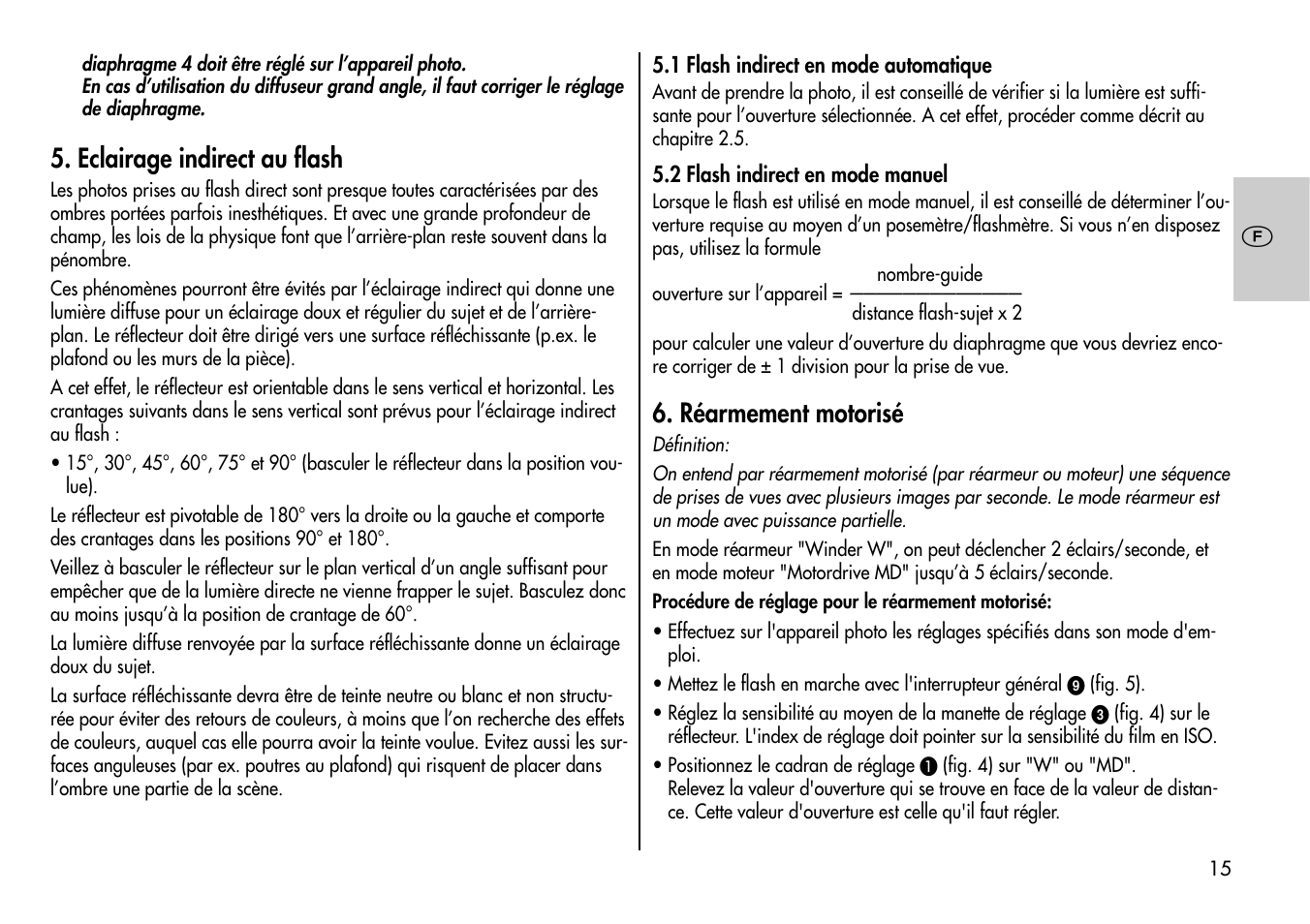 Eclairage indirect au flash, Réarmement motorisé | Metz Mecablitz 60 CT-1 User Manual | Page 15 / 56