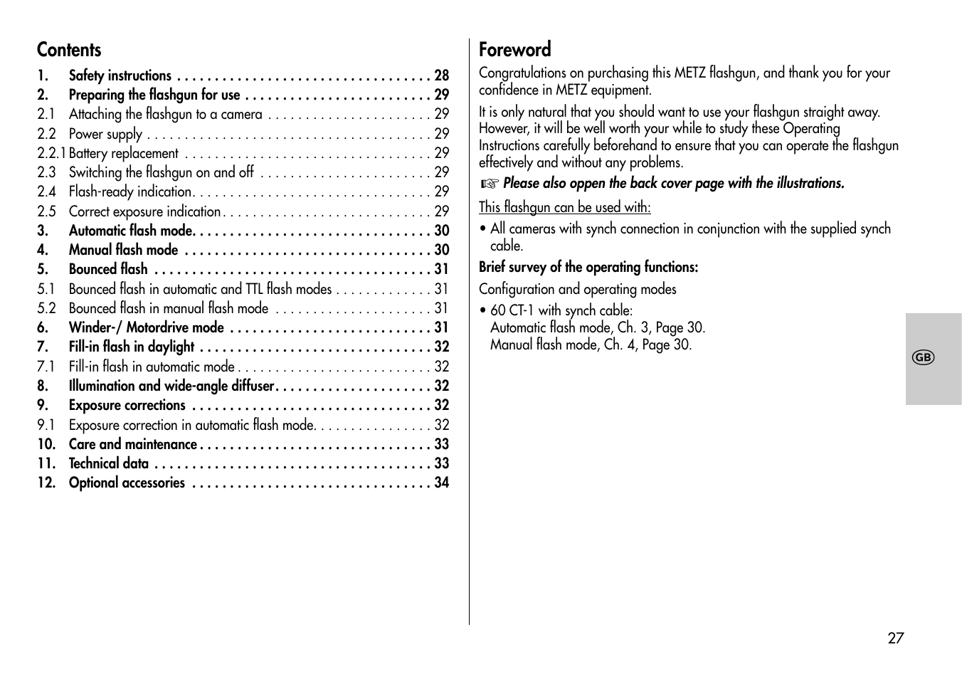 Metz Mecablitz 60 CT-1 User Manual | Page 27 / 56