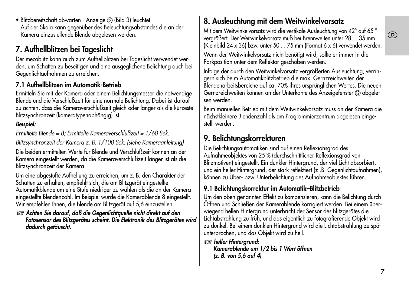 Metz Mecablitz 60 CT-1 User Manual | Page 7 / 56