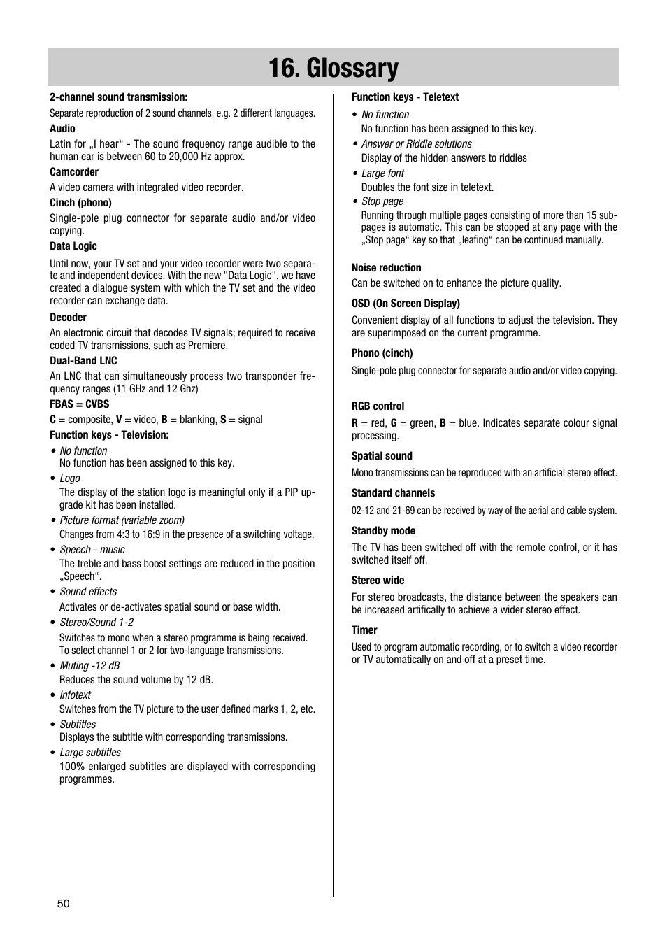 Glossary | Metz TG 73 - 100 MT User Manual | Page 50 / 54