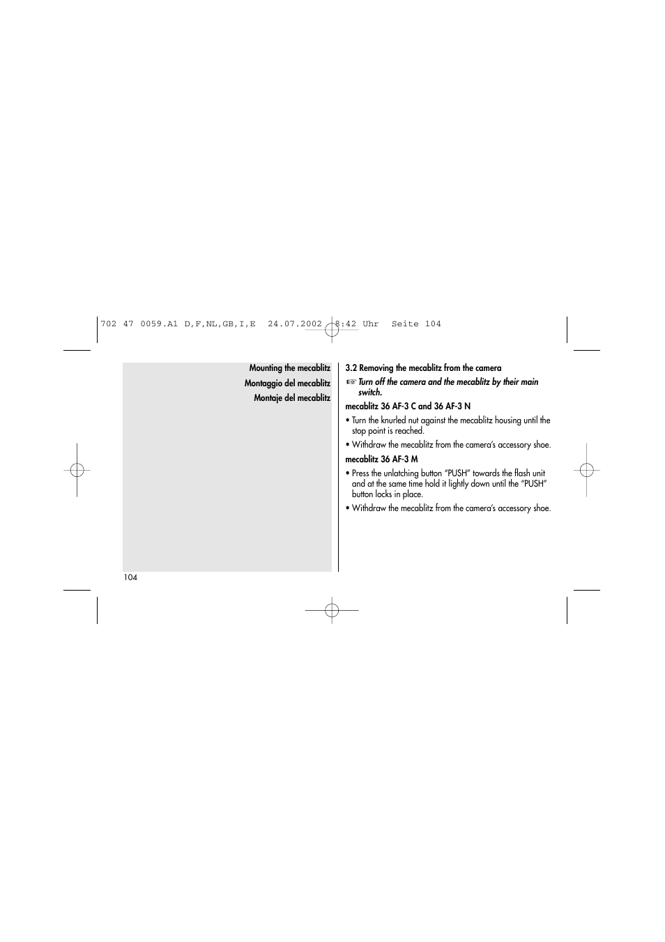 Metz Mecablitz 36 AF-3N User Manual | Page 13 / 41