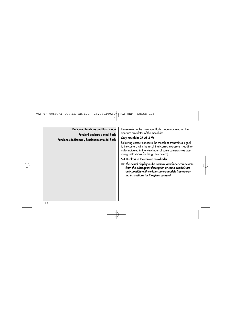 Metz Mecablitz 36 AF-3N User Manual | Page 20 / 41