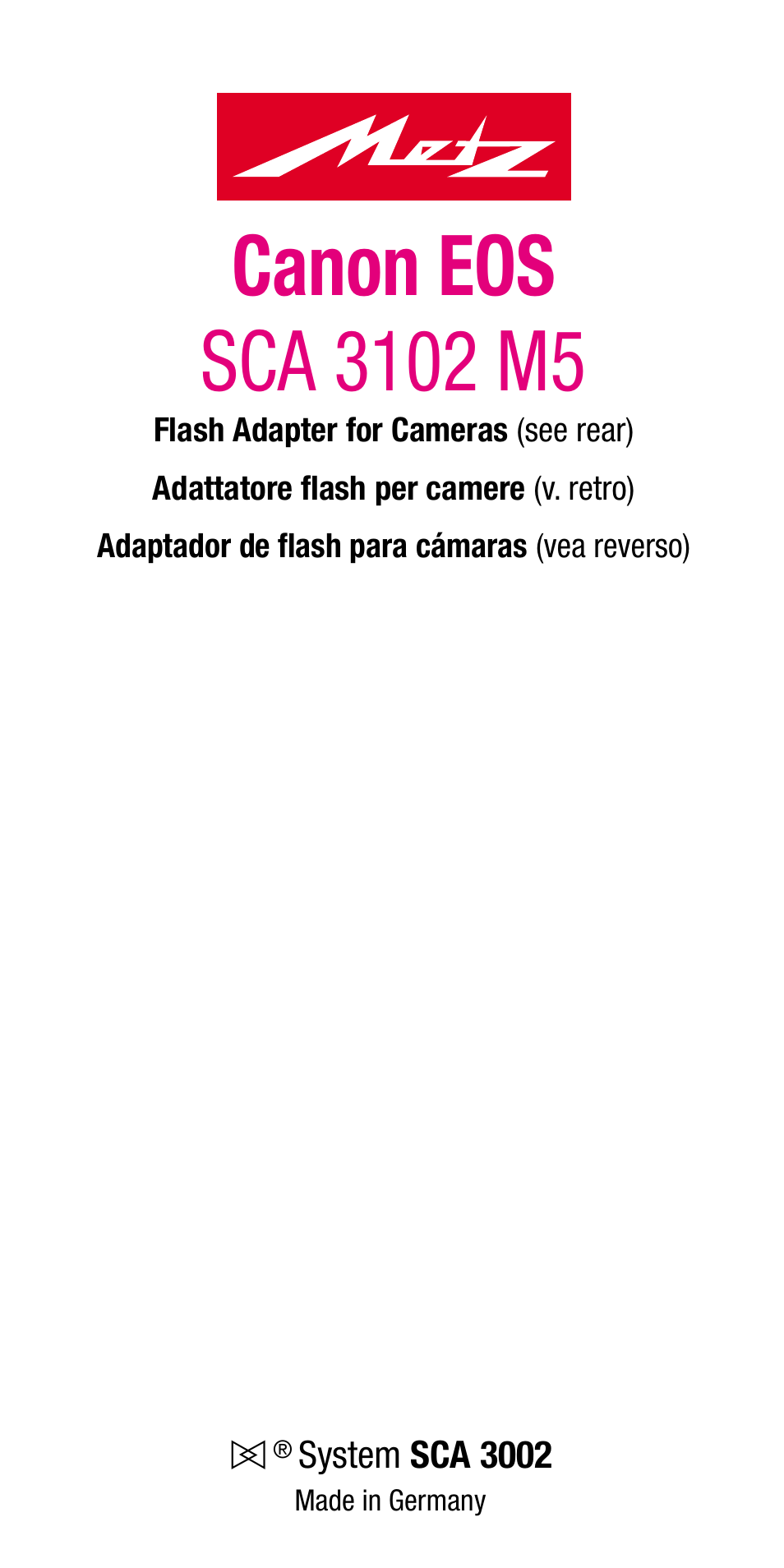 Metz Canon Eos SCA 3102 M5 User Manual | 120 pages