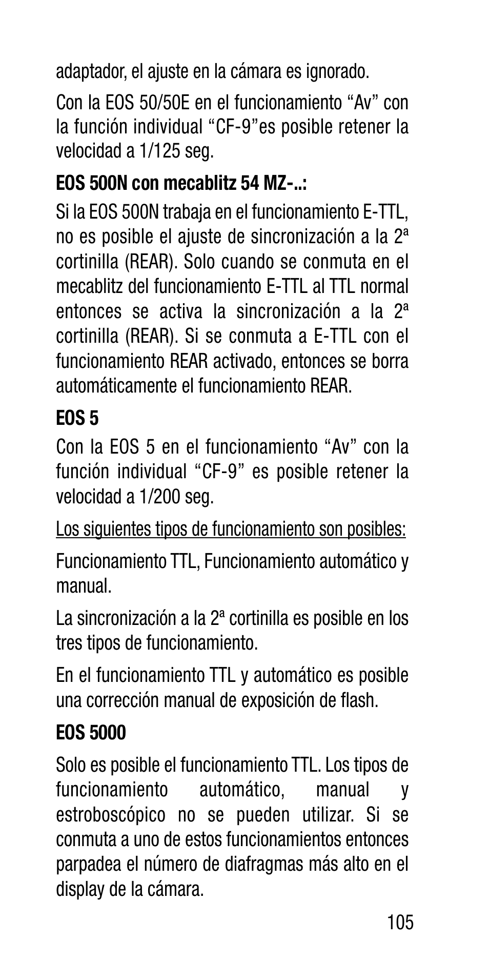 Metz Canon Eos SCA 3102 M5 User Manual | Page 105 / 120