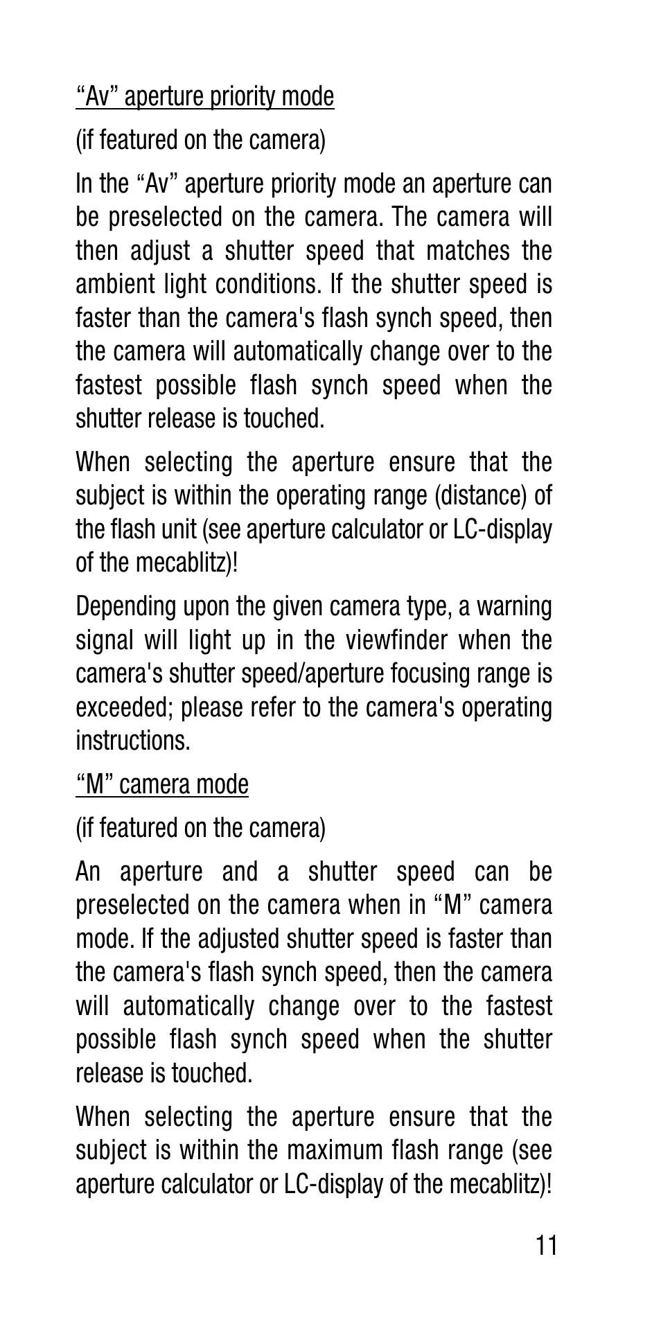 Metz Canon Eos SCA 3102 M5 User Manual | Page 11 / 120