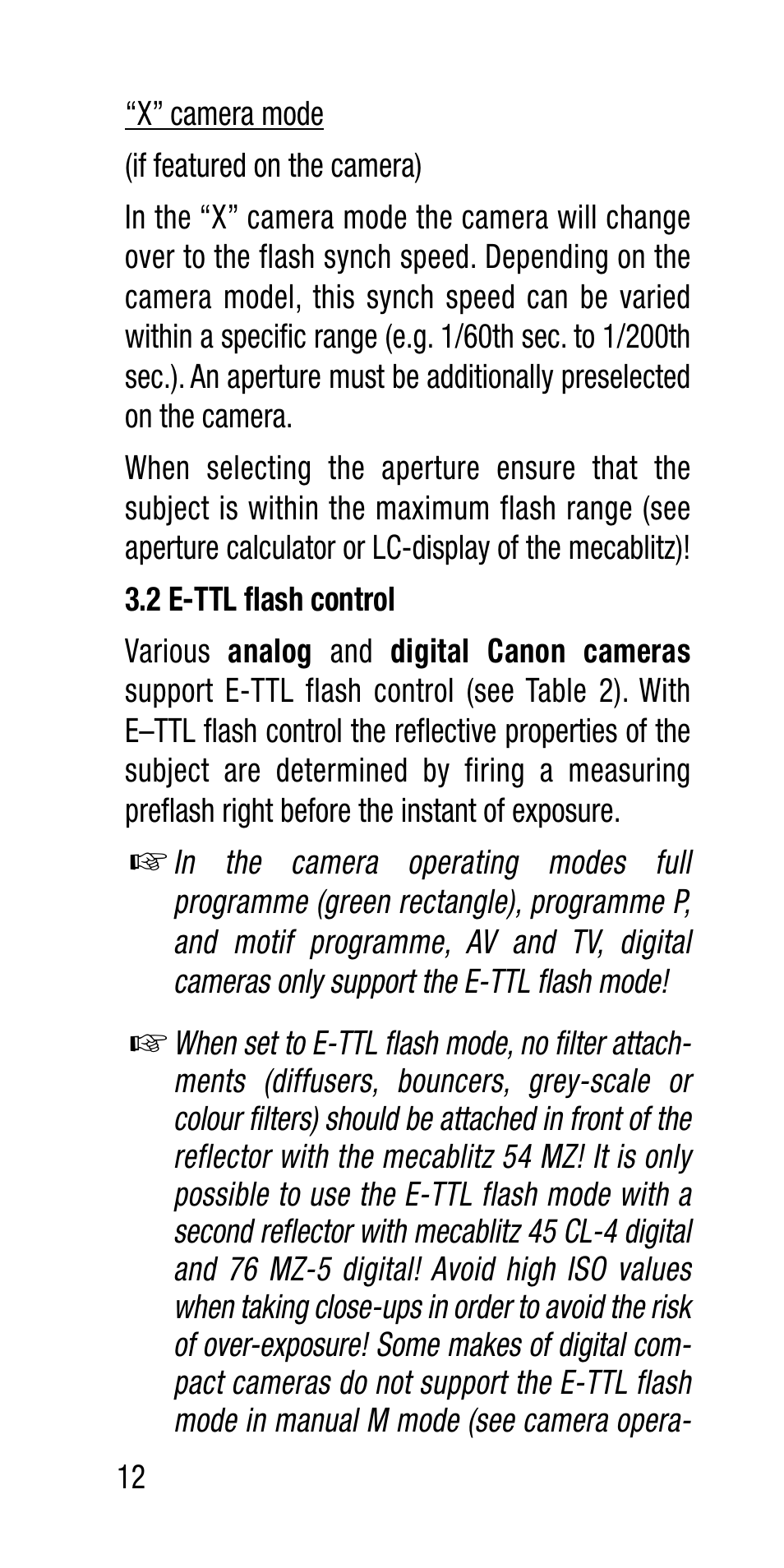 Metz Canon Eos SCA 3102 M5 User Manual | Page 12 / 120