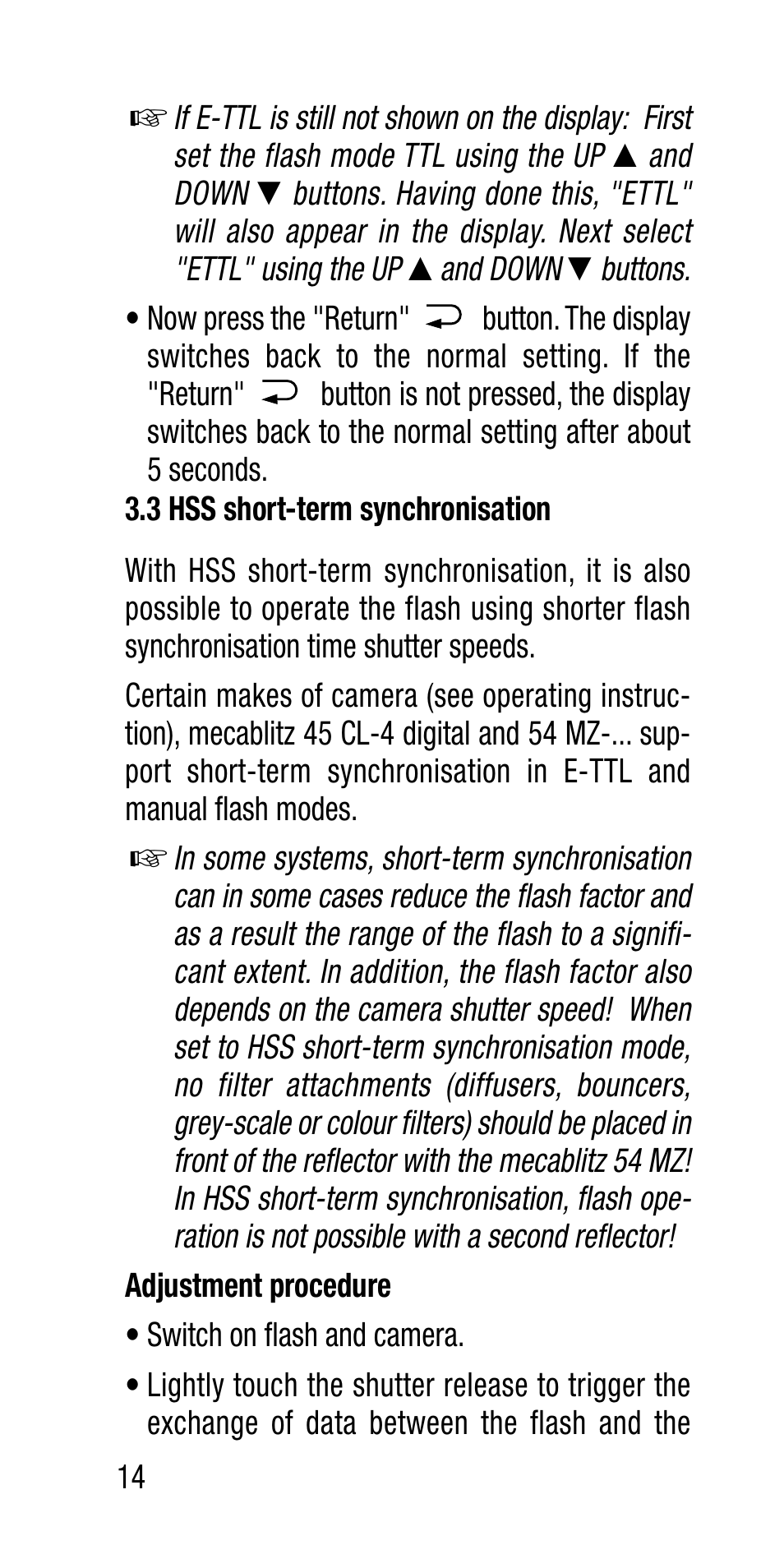 Metz Canon Eos SCA 3102 M5 User Manual | Page 14 / 120
