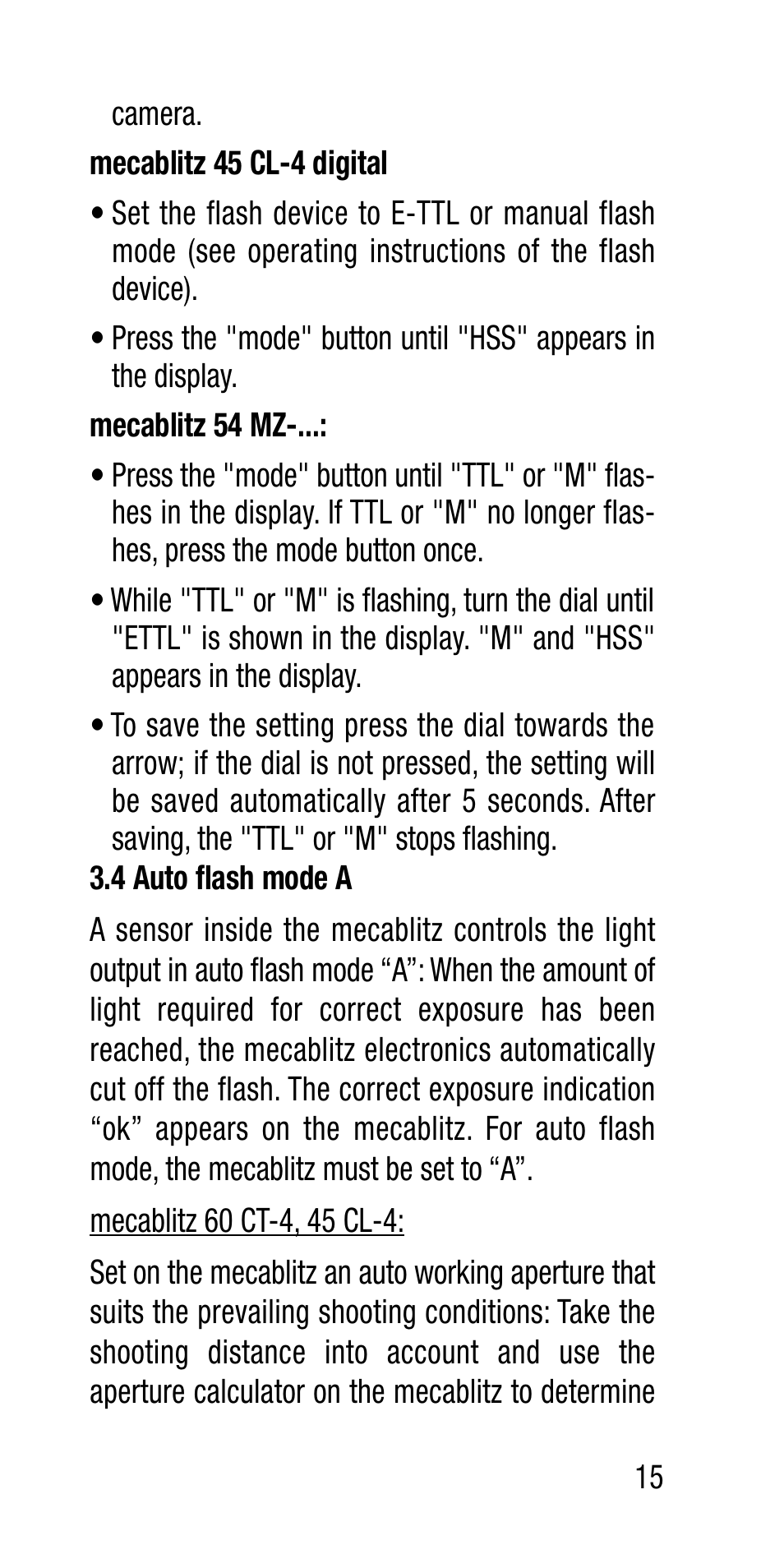 Metz Canon Eos SCA 3102 M5 User Manual | Page 15 / 120