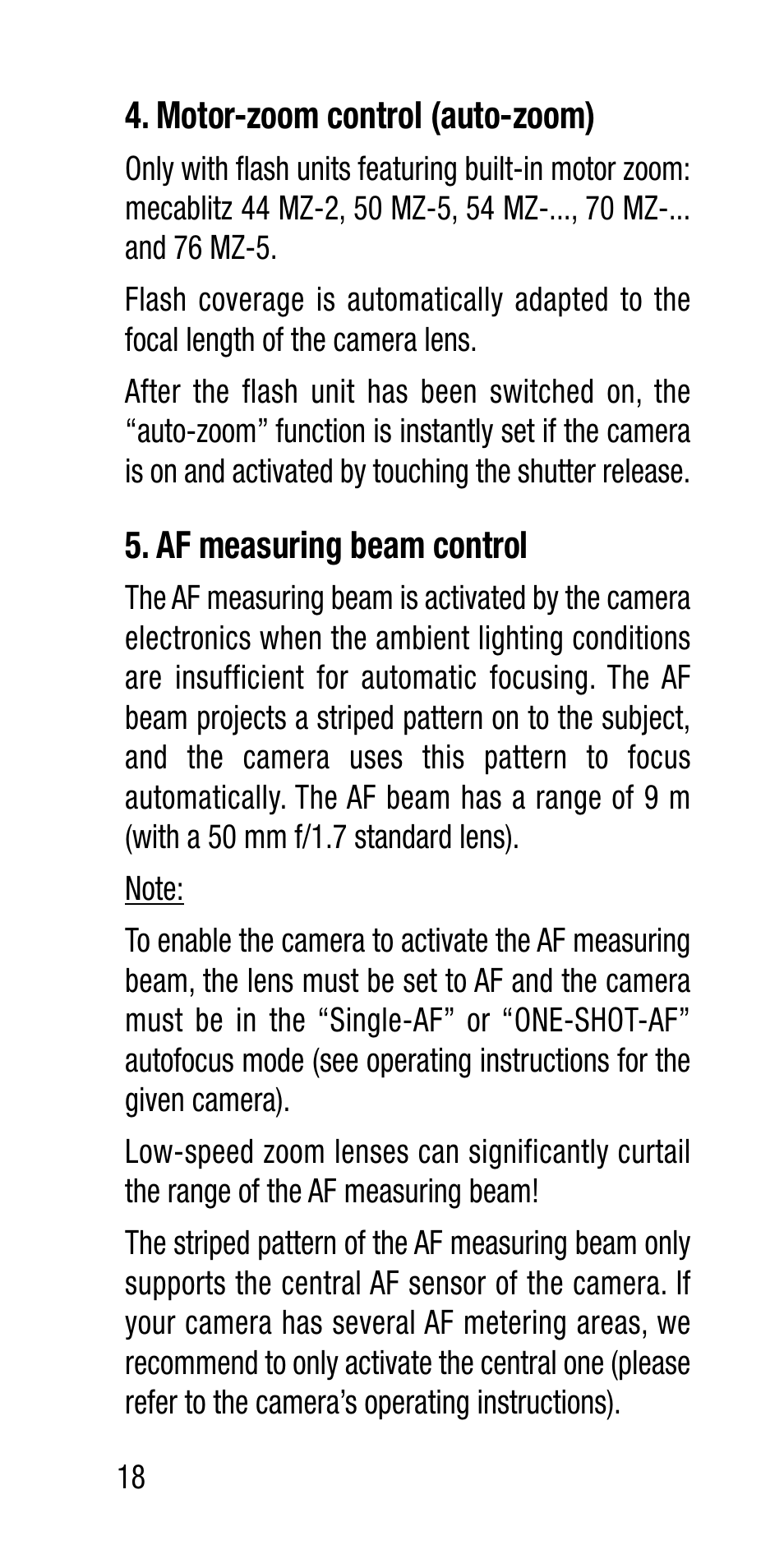 Metz Canon Eos SCA 3102 M5 User Manual | Page 18 / 120