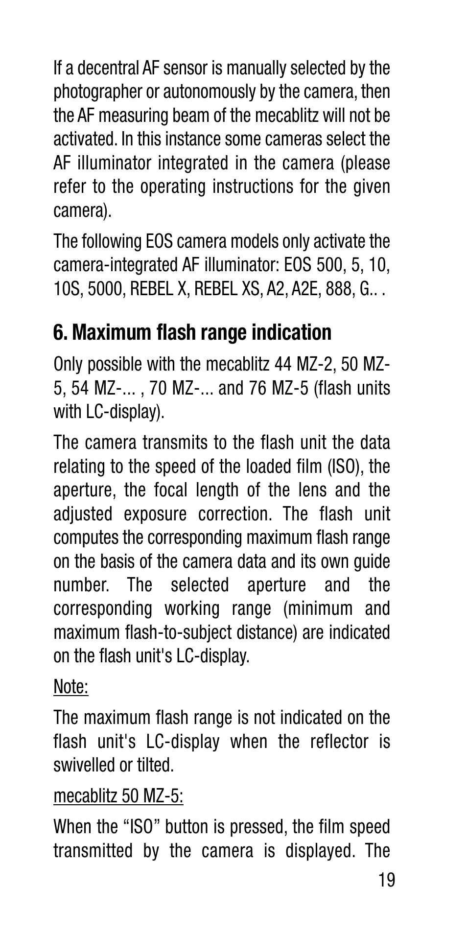 Metz Canon Eos SCA 3102 M5 User Manual | Page 19 / 120