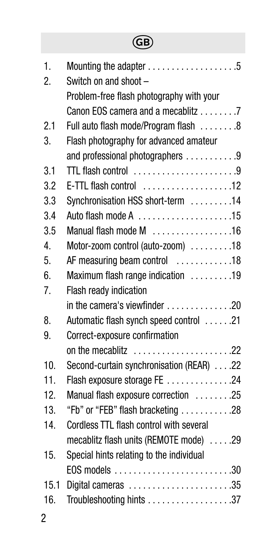 Metz Canon Eos SCA 3102 M5 User Manual | Page 2 / 120
