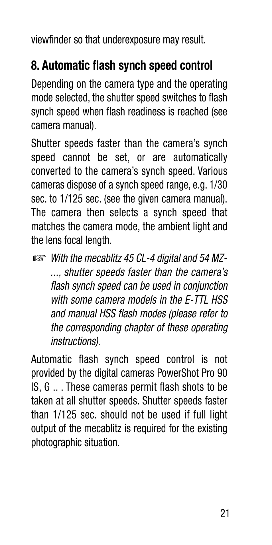 Metz Canon Eos SCA 3102 M5 User Manual | Page 21 / 120