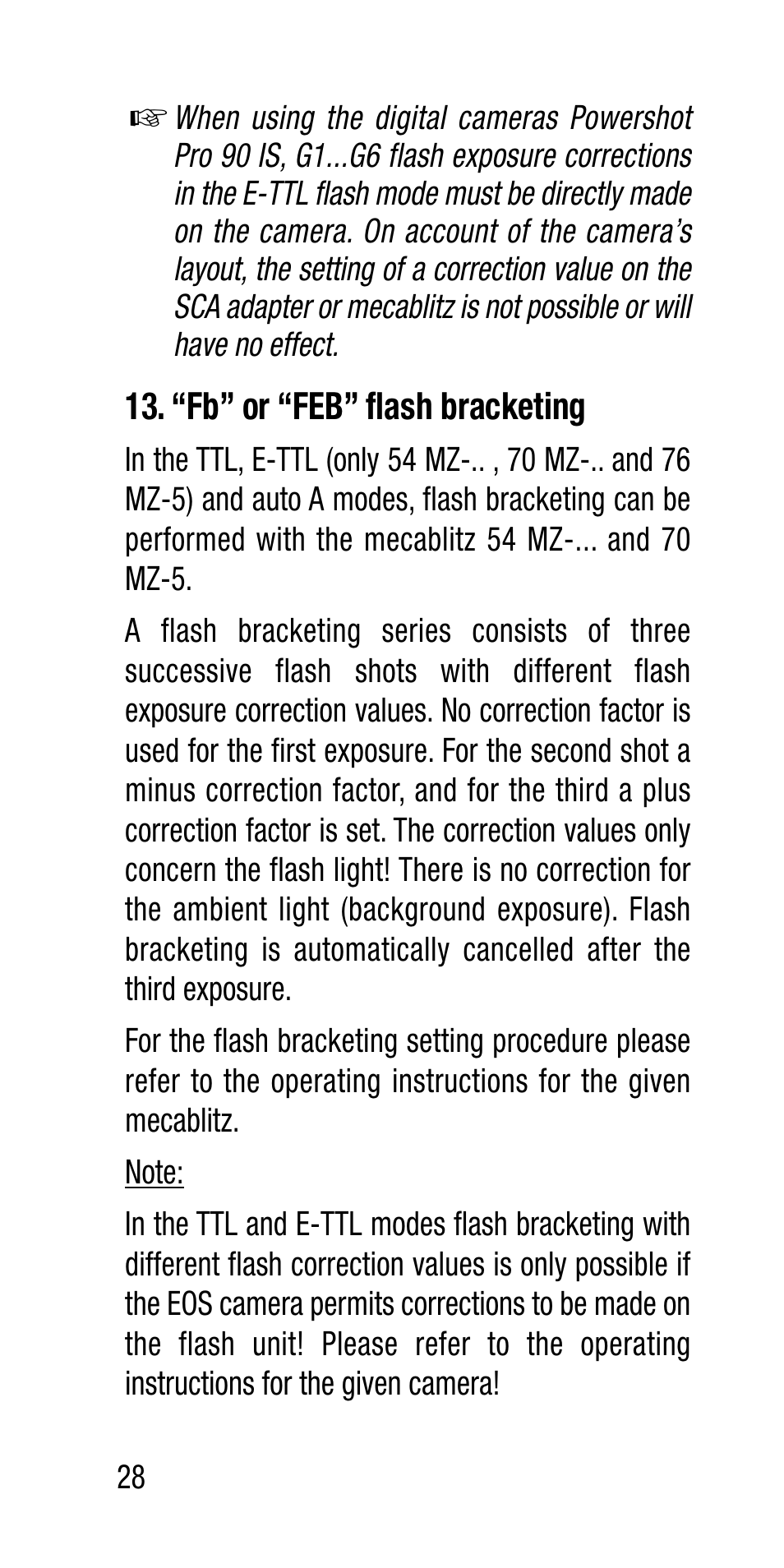 Metz Canon Eos SCA 3102 M5 User Manual | Page 28 / 120