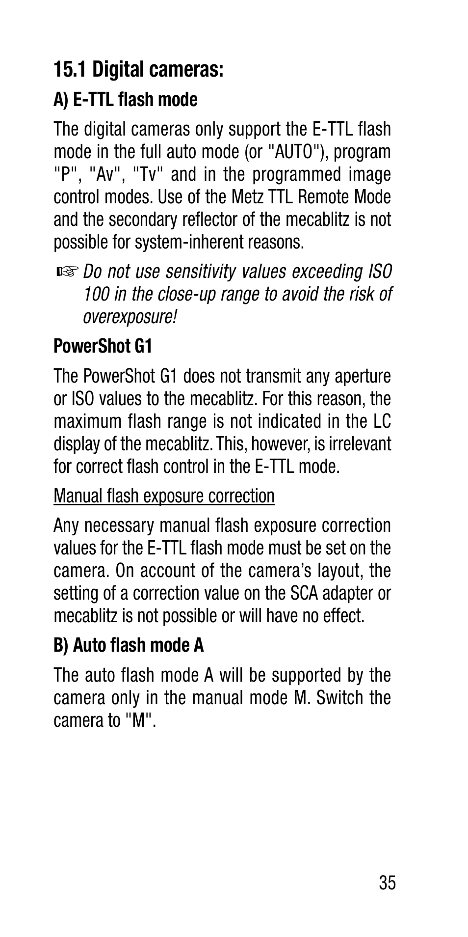 Metz Canon Eos SCA 3102 M5 User Manual | Page 35 / 120