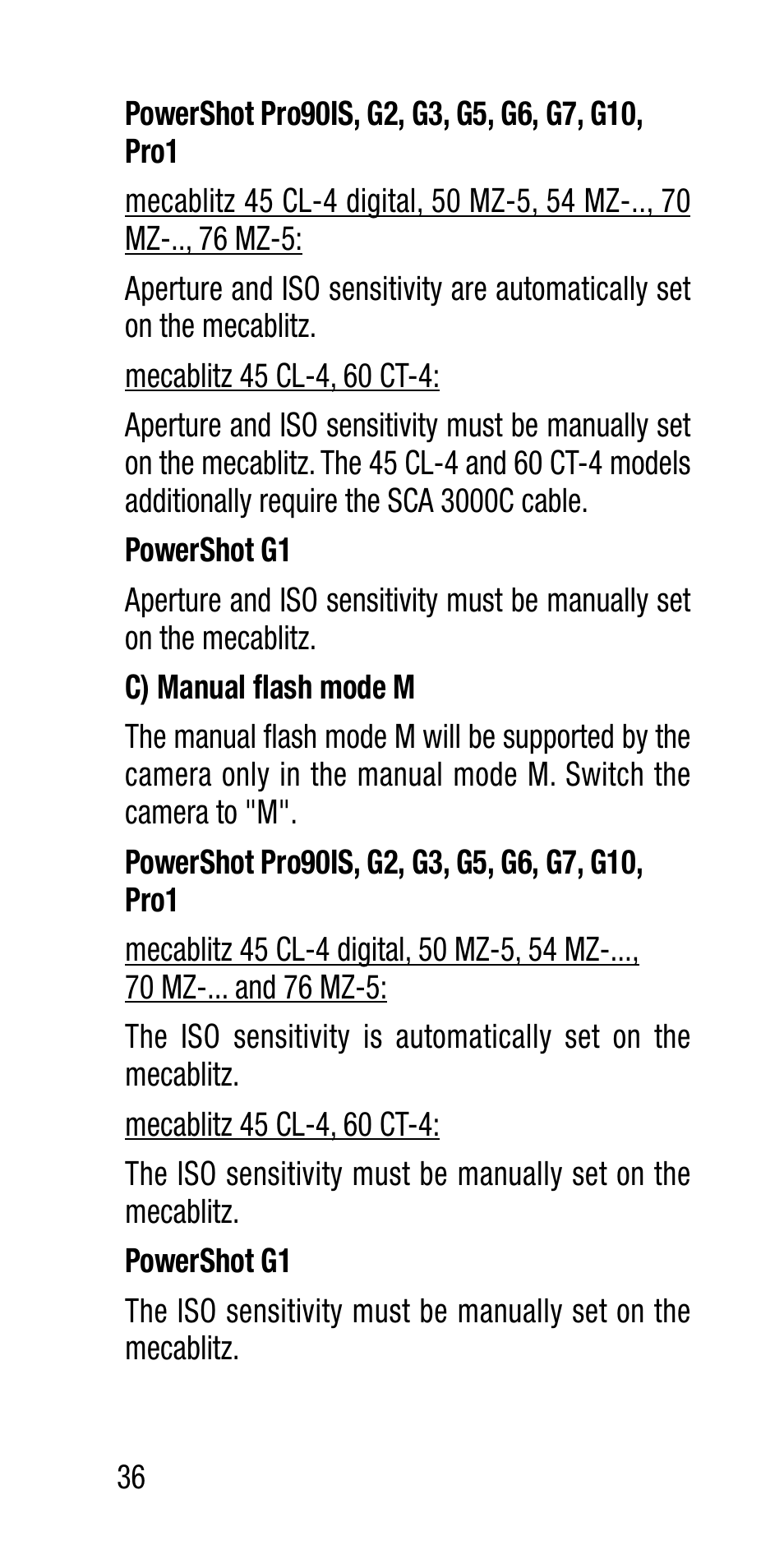 Metz Canon Eos SCA 3102 M5 User Manual | Page 36 / 120