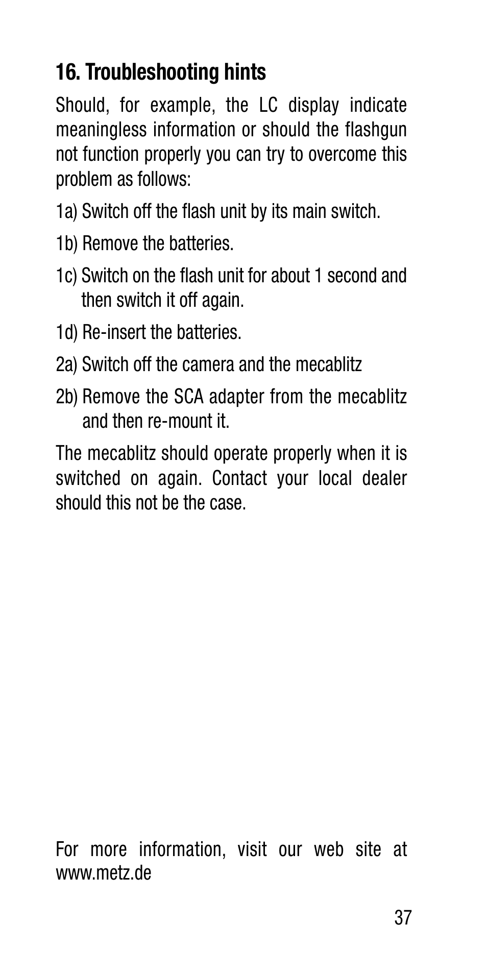 Metz Canon Eos SCA 3102 M5 User Manual | Page 37 / 120