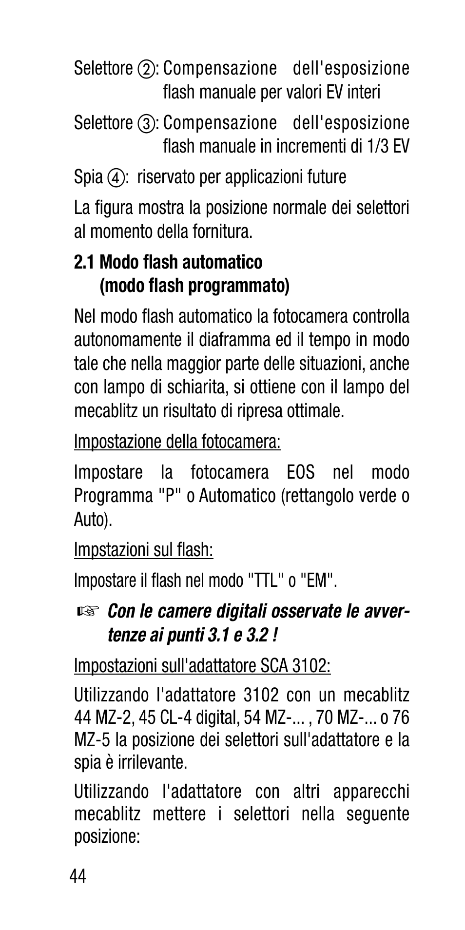 Metz Canon Eos SCA 3102 M5 User Manual | Page 44 / 120