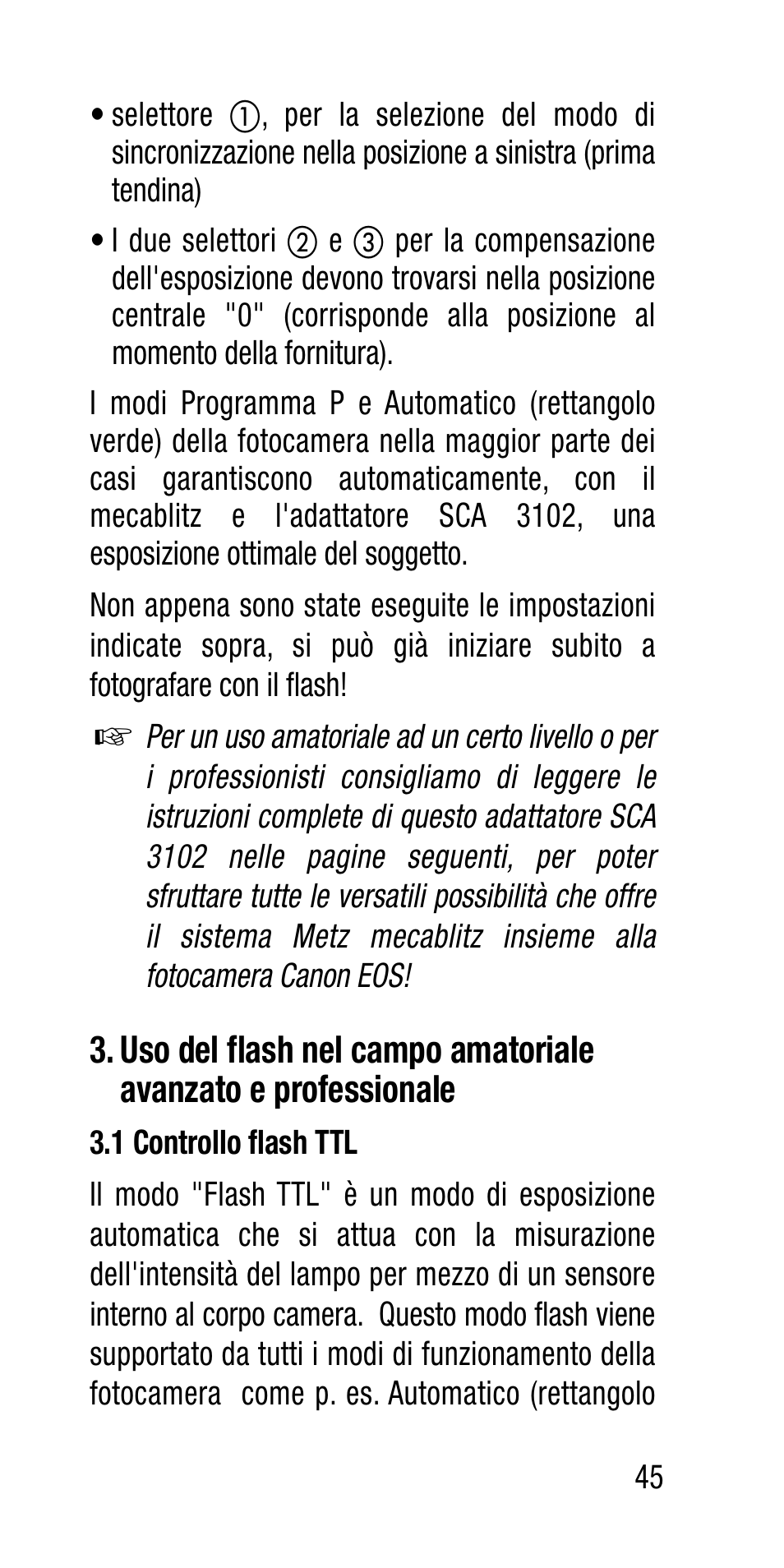 Metz Canon Eos SCA 3102 M5 User Manual | Page 45 / 120