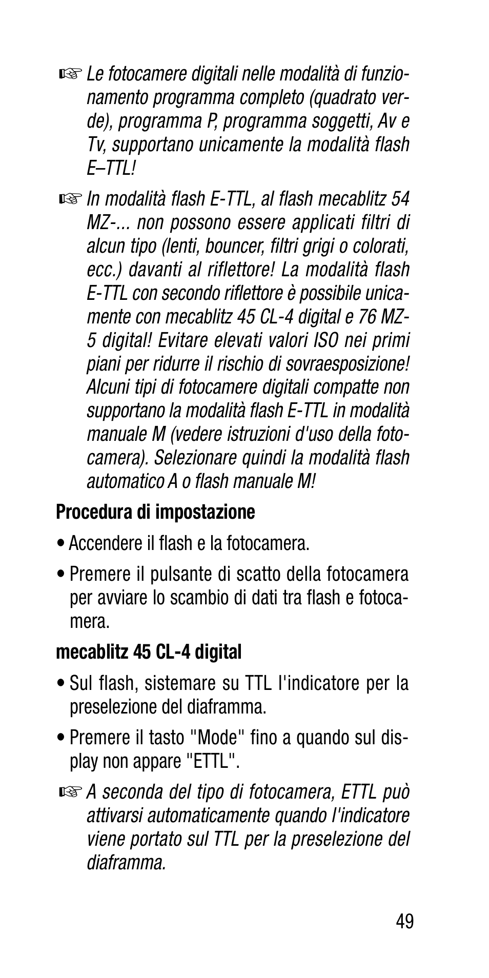 Metz Canon Eos SCA 3102 M5 User Manual | Page 49 / 120