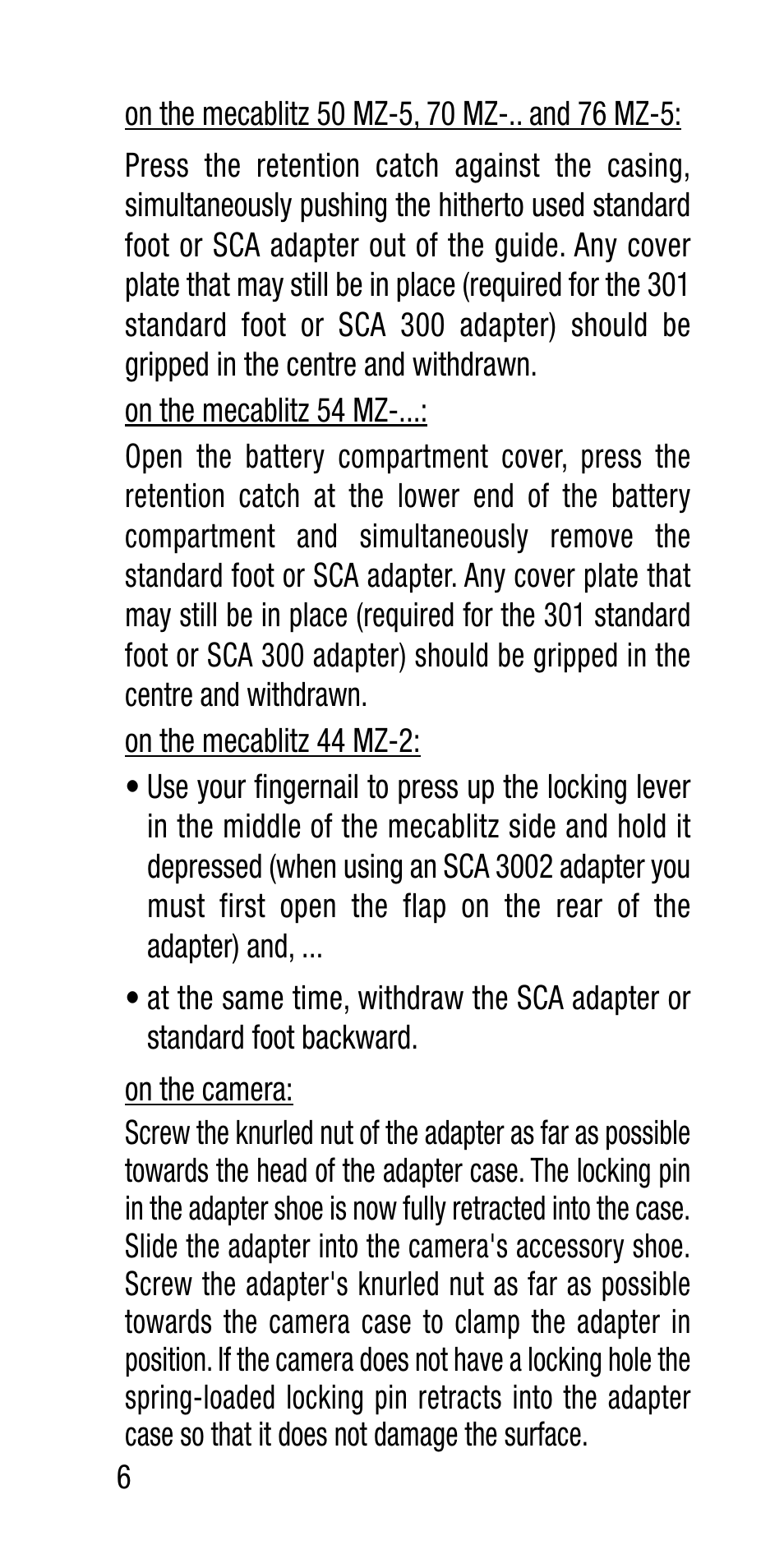 Metz Canon Eos SCA 3102 M5 User Manual | Page 6 / 120