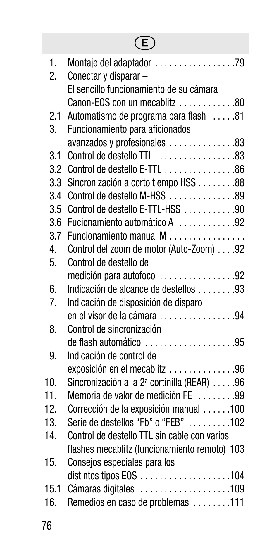 Metz Canon Eos SCA 3102 M5 User Manual | Page 76 / 120