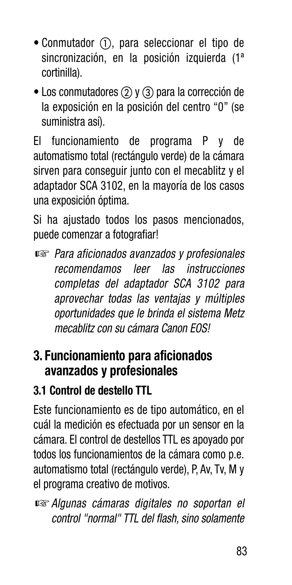 Metz Canon Eos SCA 3102 M5 User Manual | Page 83 / 120