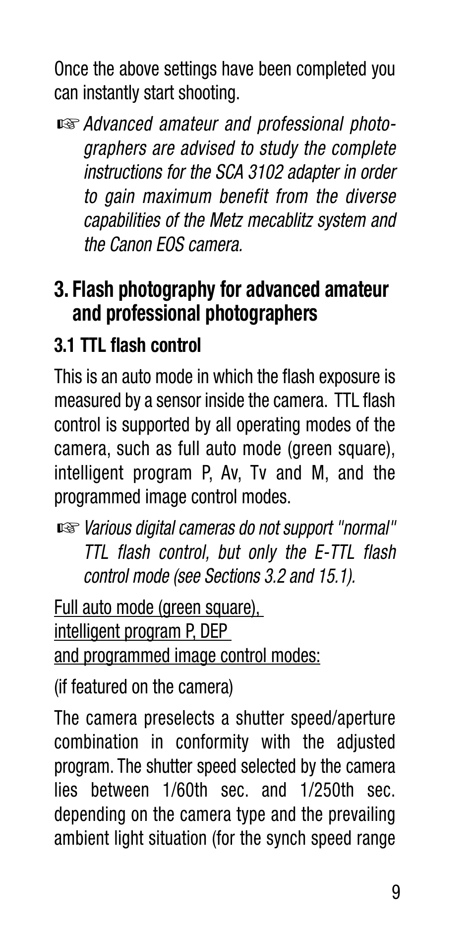 Metz Canon Eos SCA 3102 M5 User Manual | Page 9 / 120