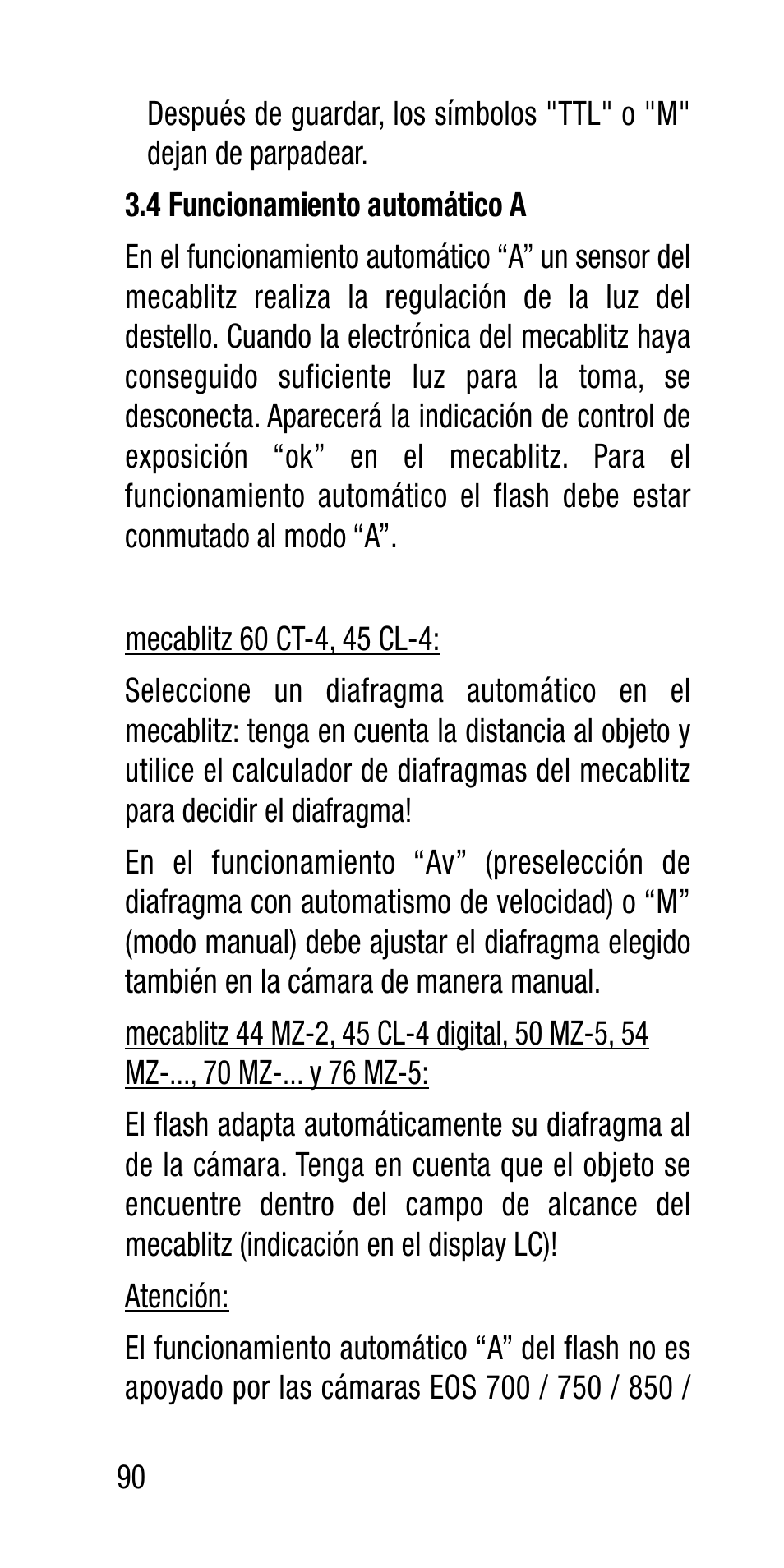 Metz Canon Eos SCA 3102 M5 User Manual | Page 90 / 120