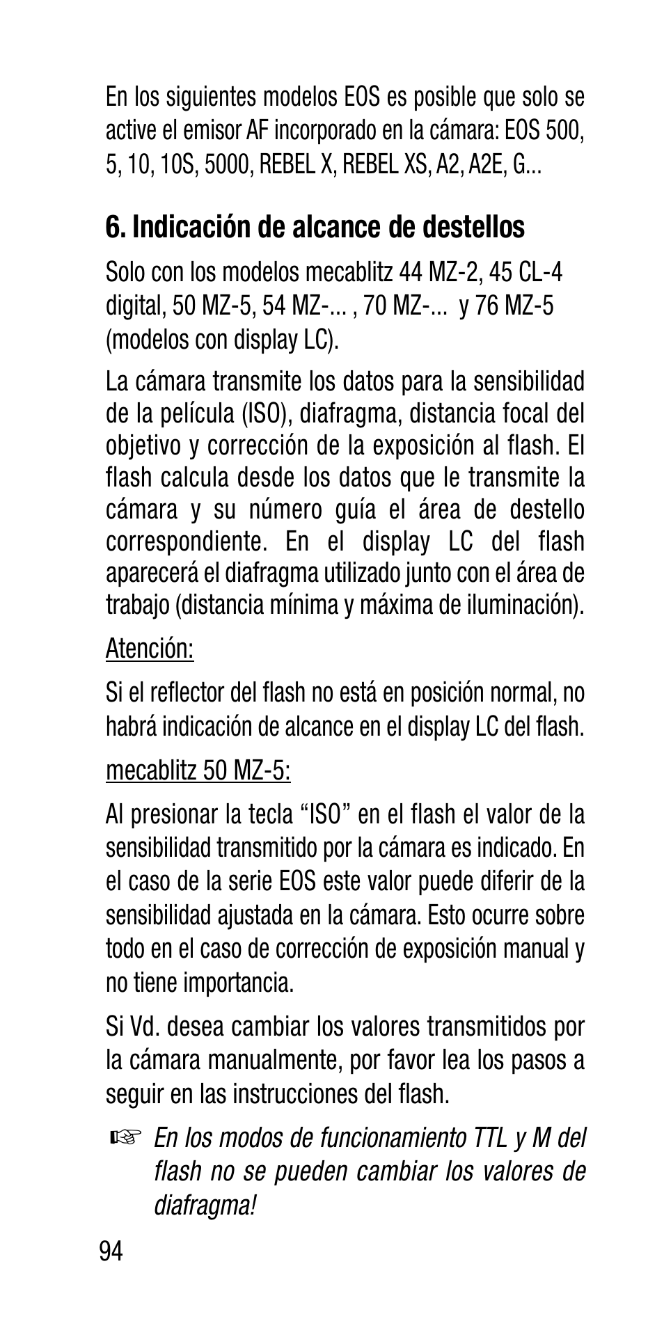 Metz Canon Eos SCA 3102 M5 User Manual | Page 94 / 120