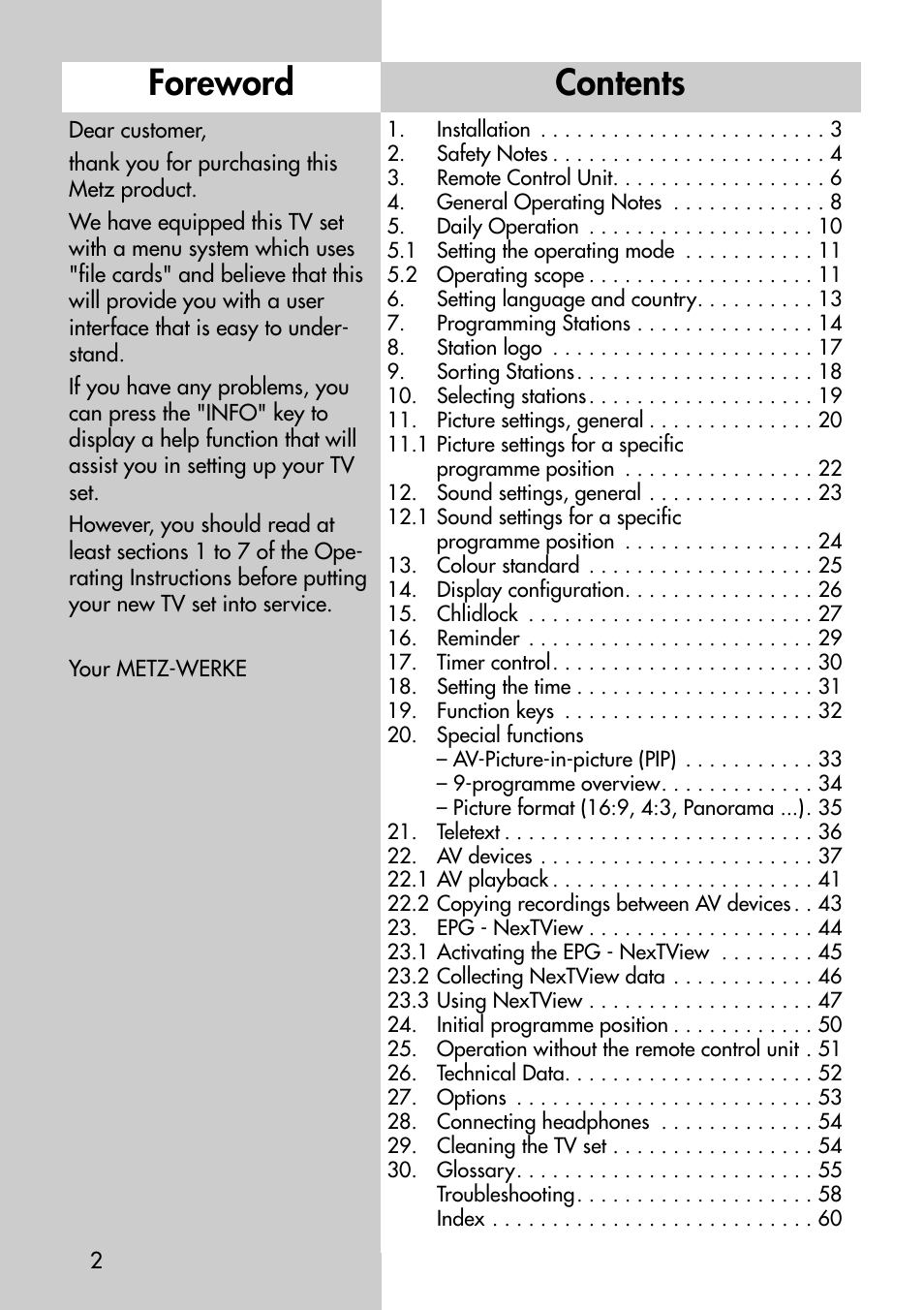 Metz Astral-72 MF User Manual | Page 2 / 64