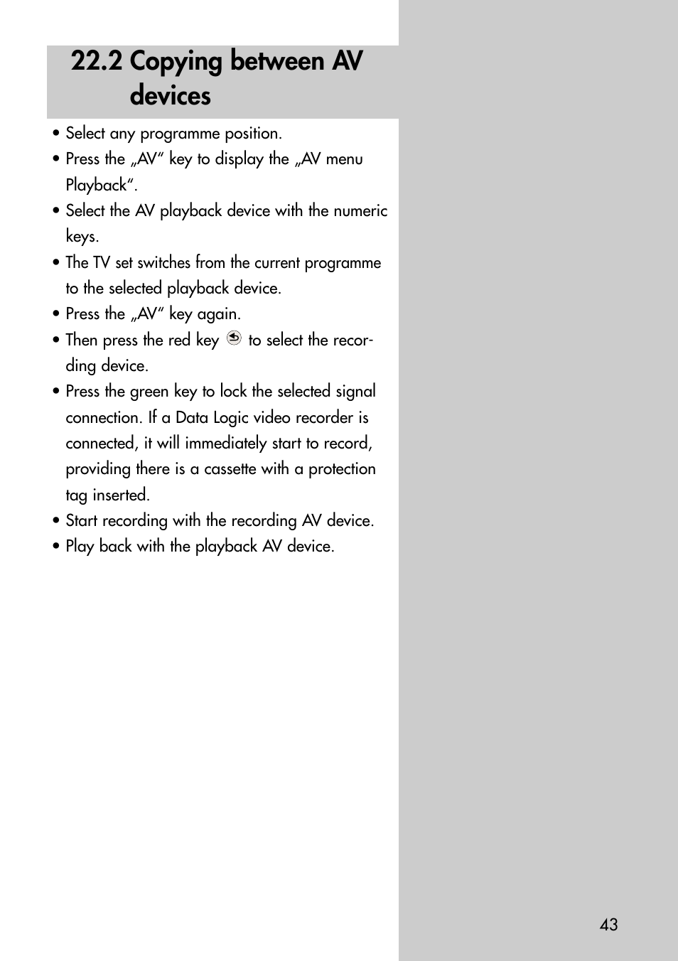 2 copying between av devices | Metz Astral-72 MF User Manual | Page 43 / 64