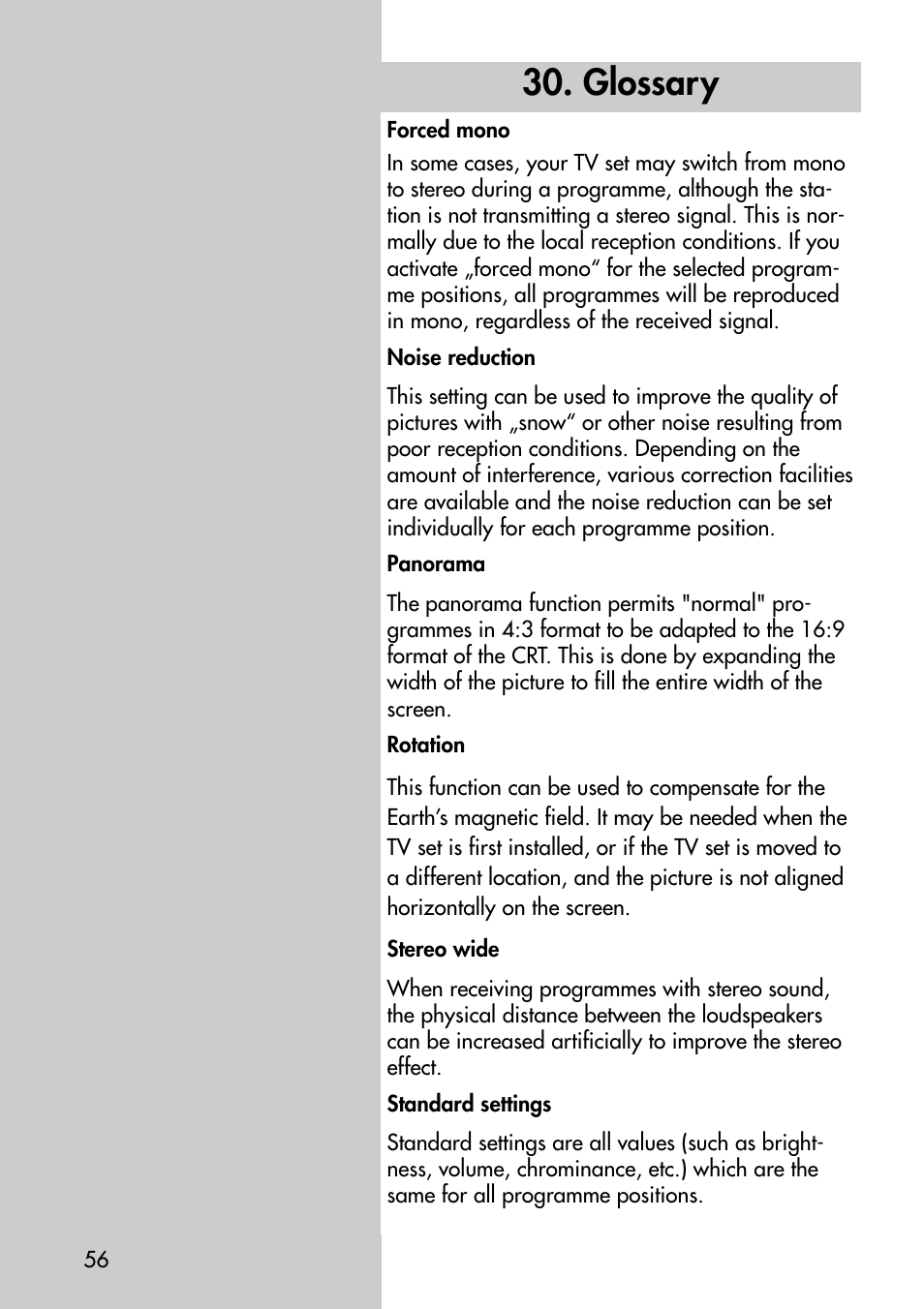 Glossary | Metz Astral-72 MF User Manual | Page 56 / 64