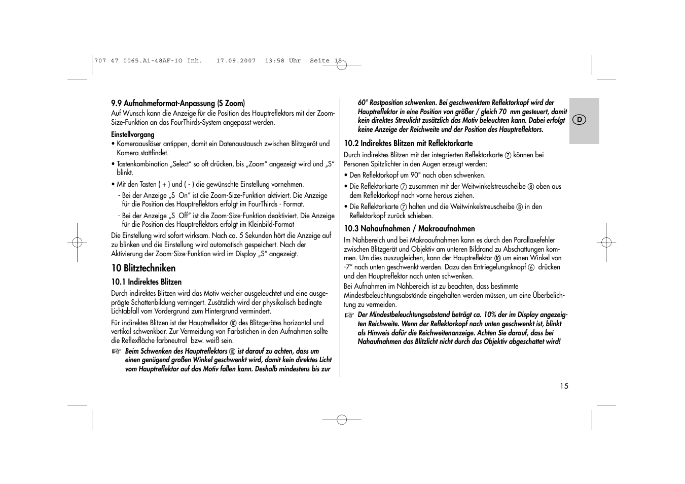 Metz AF-1 User Manual | Page 15 / 127