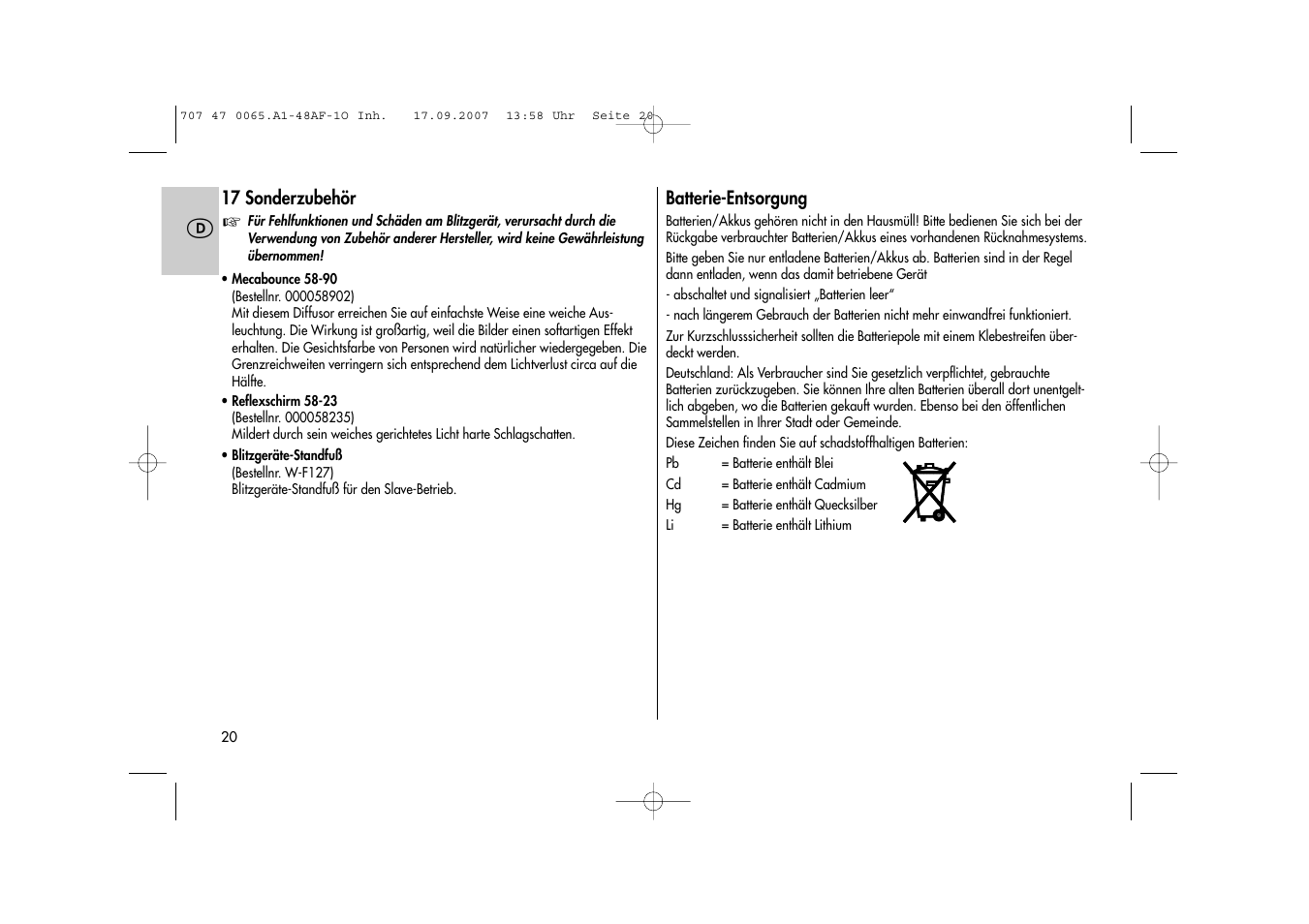 Metz AF-1 User Manual | Page 20 / 127