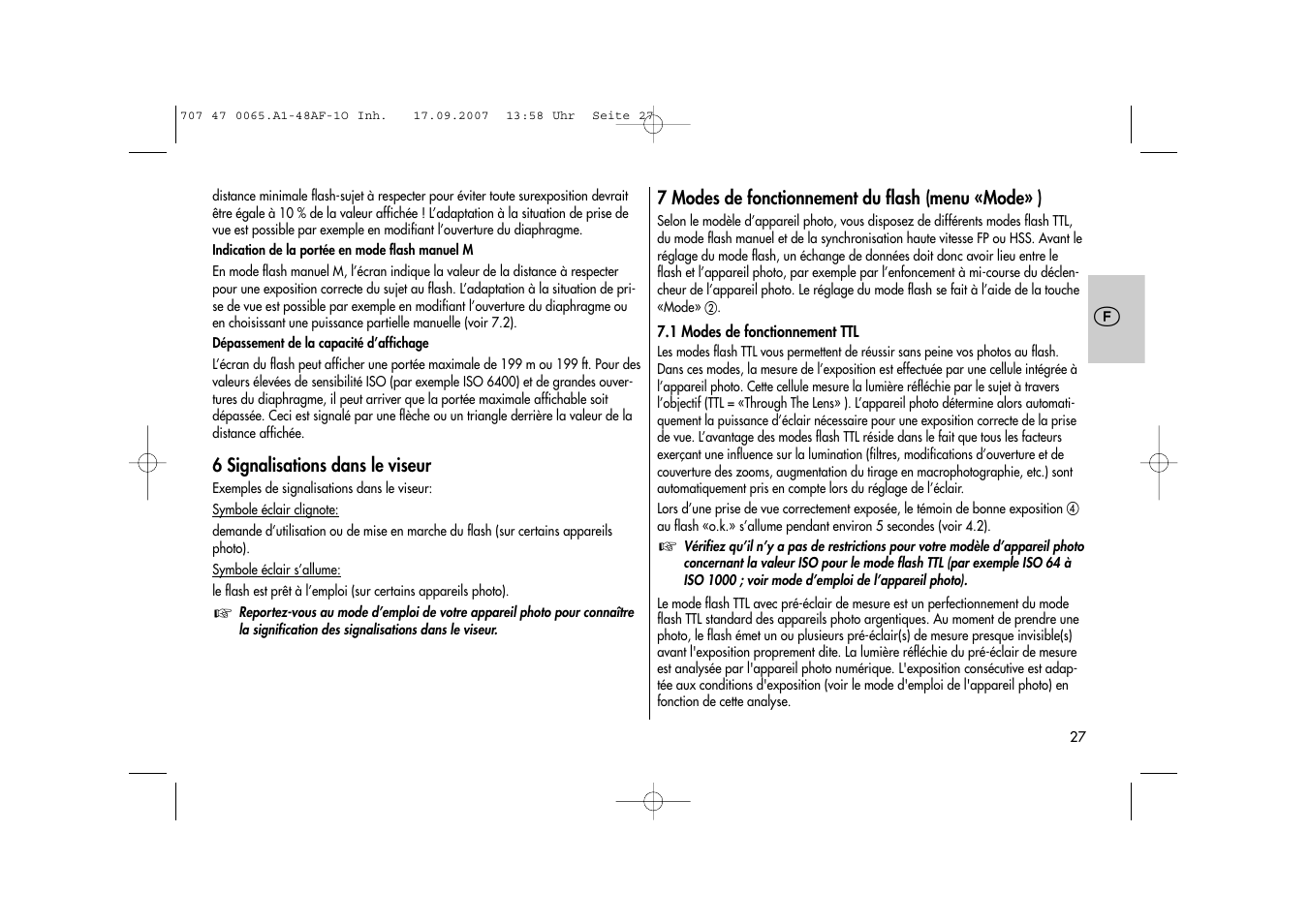 Metz AF-1 User Manual | Page 27 / 127