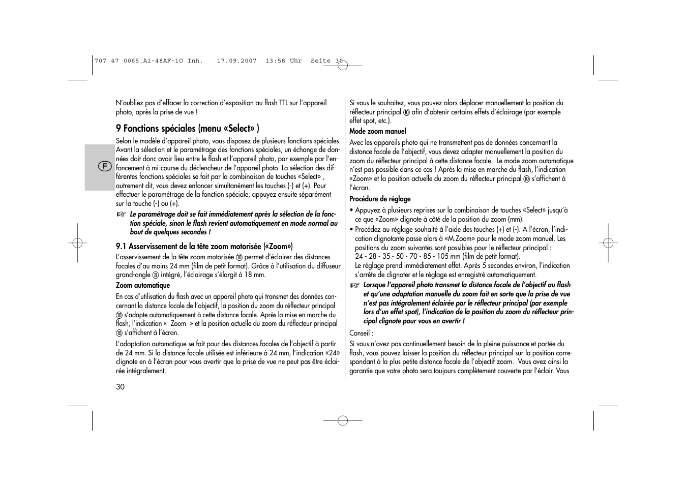 Metz AF-1 User Manual | Page 30 / 127