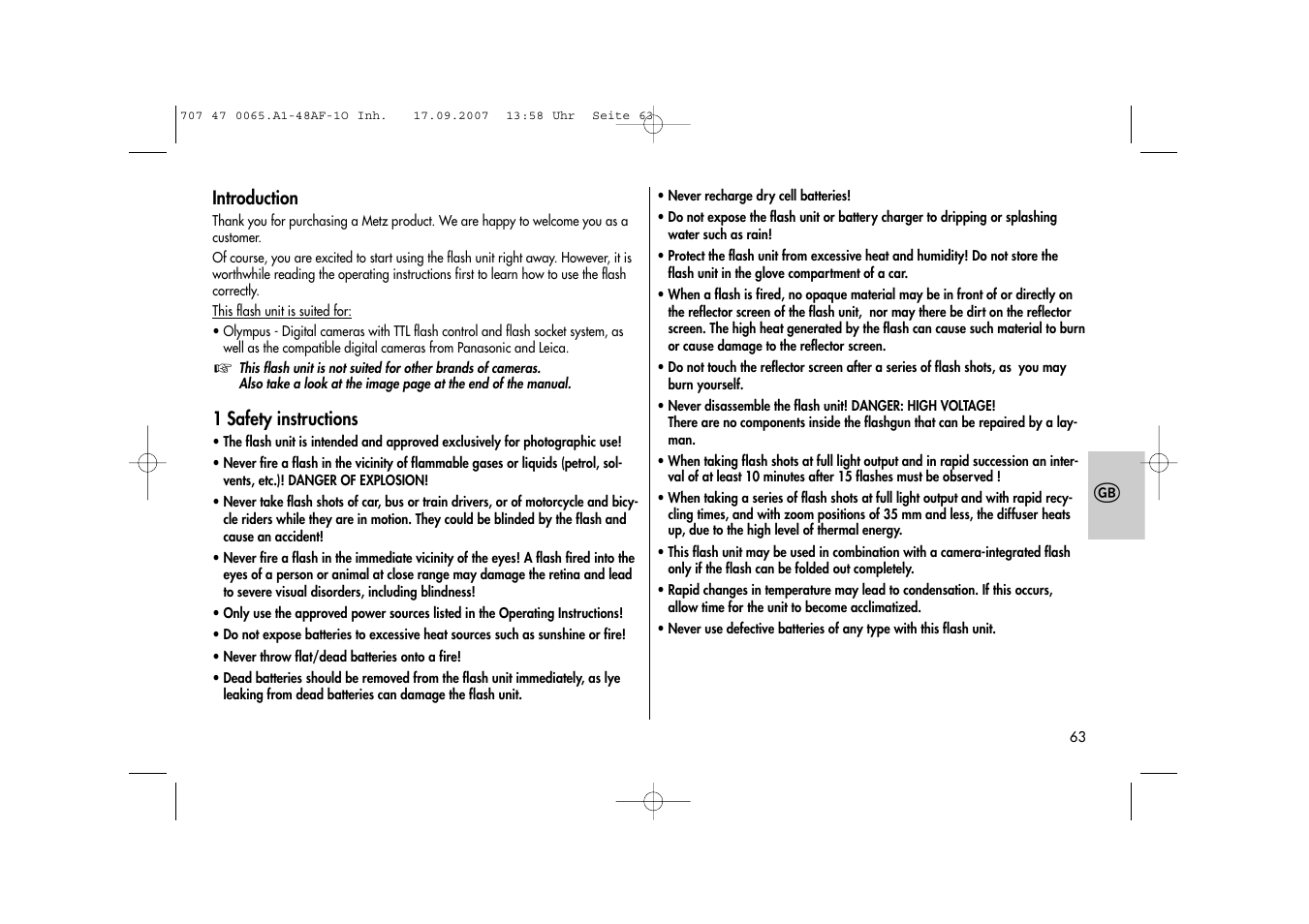 Metz AF-1 User Manual | Page 63 / 127