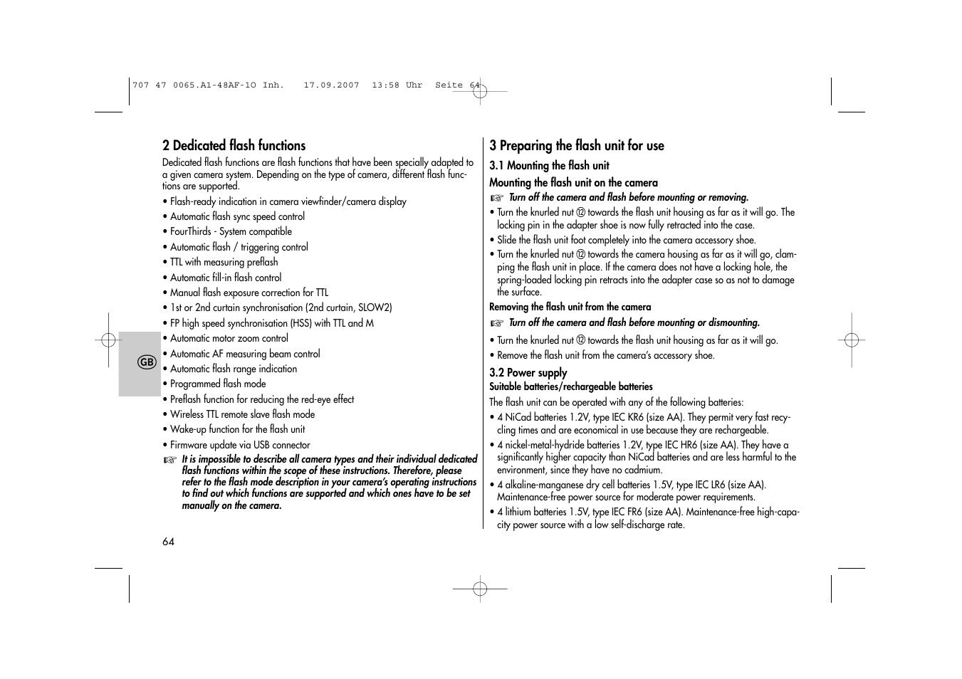 Metz AF-1 User Manual | Page 64 / 127