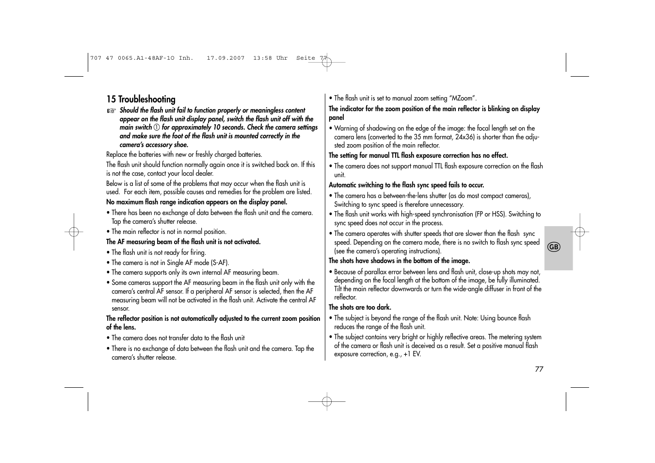 Metz AF-1 User Manual | Page 77 / 127