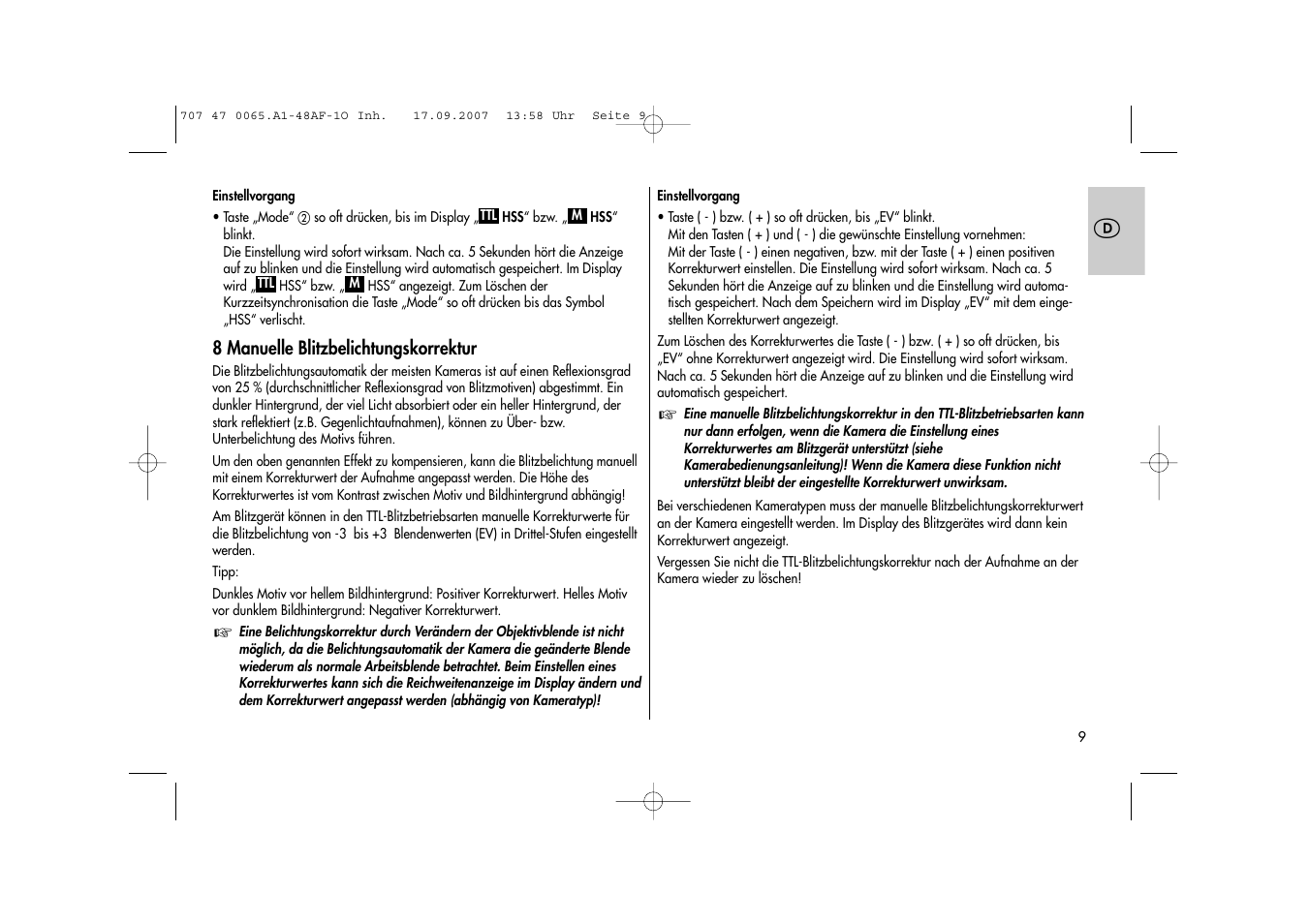 Metz AF-1 User Manual | Page 9 / 127