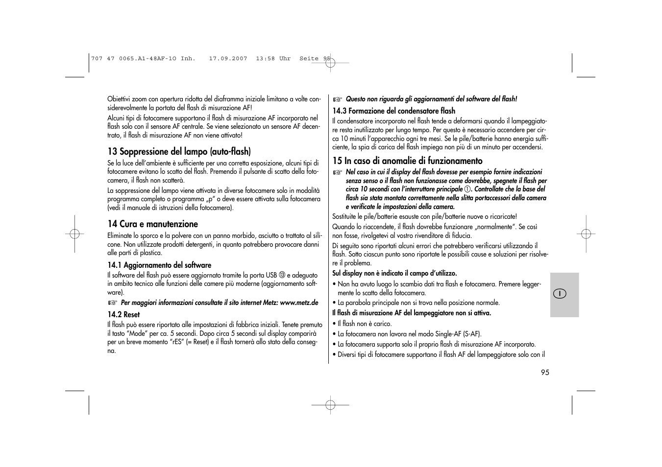 Metz AF-1 User Manual | Page 95 / 127