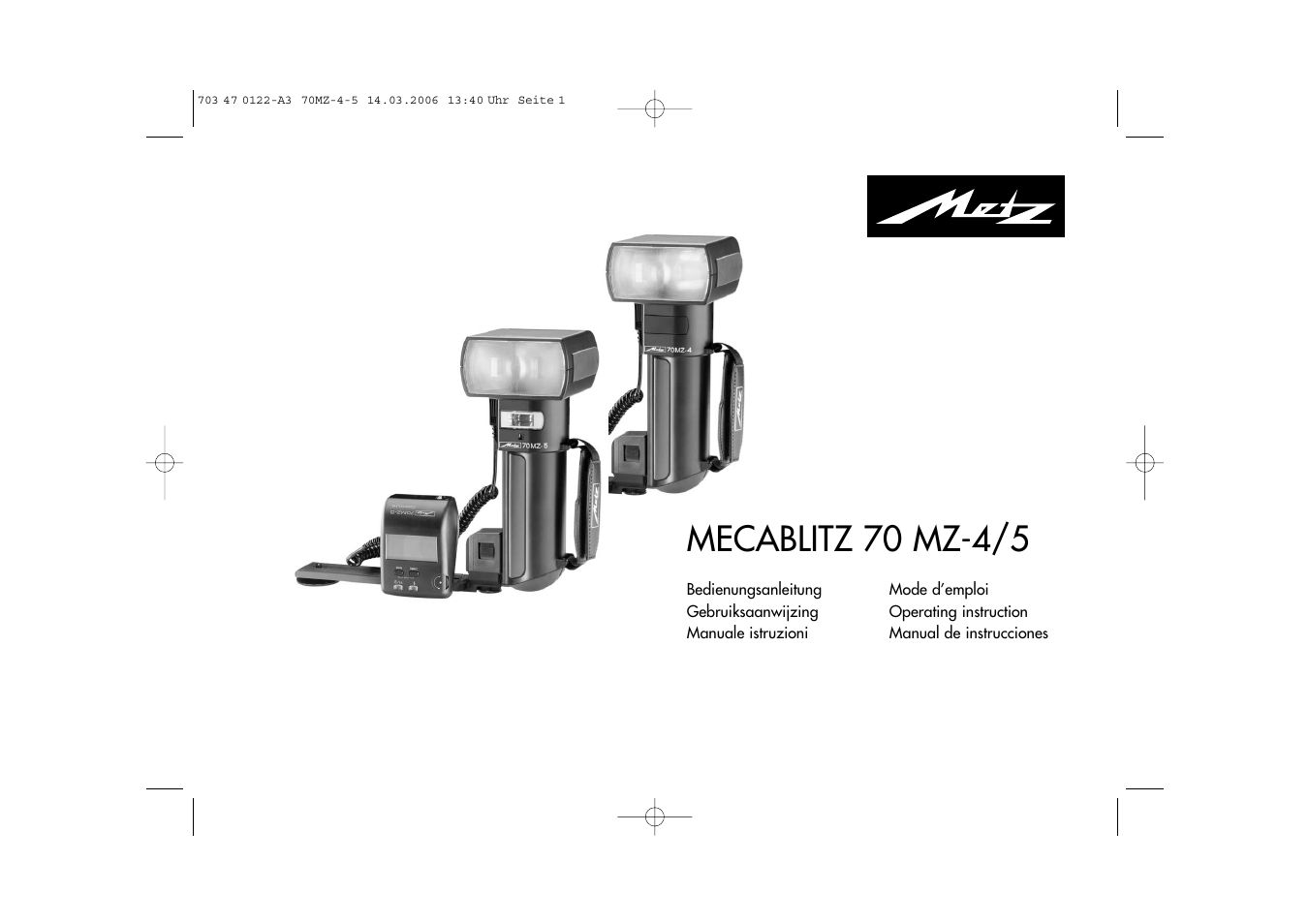 Metz 70 MZ-4/5 User Manual | 180 pages