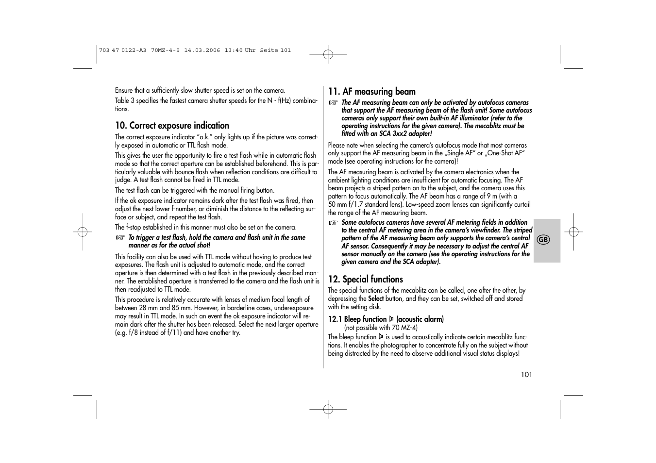 Metz 70 MZ-4/5 User Manual | Page 101 / 180