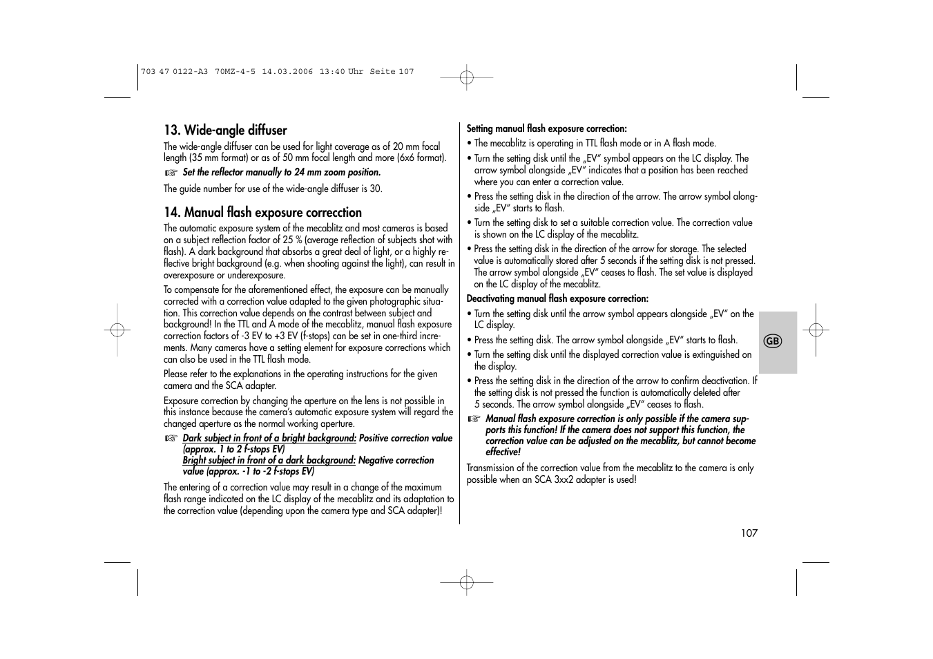 Metz 70 MZ-4/5 User Manual | Page 107 / 180