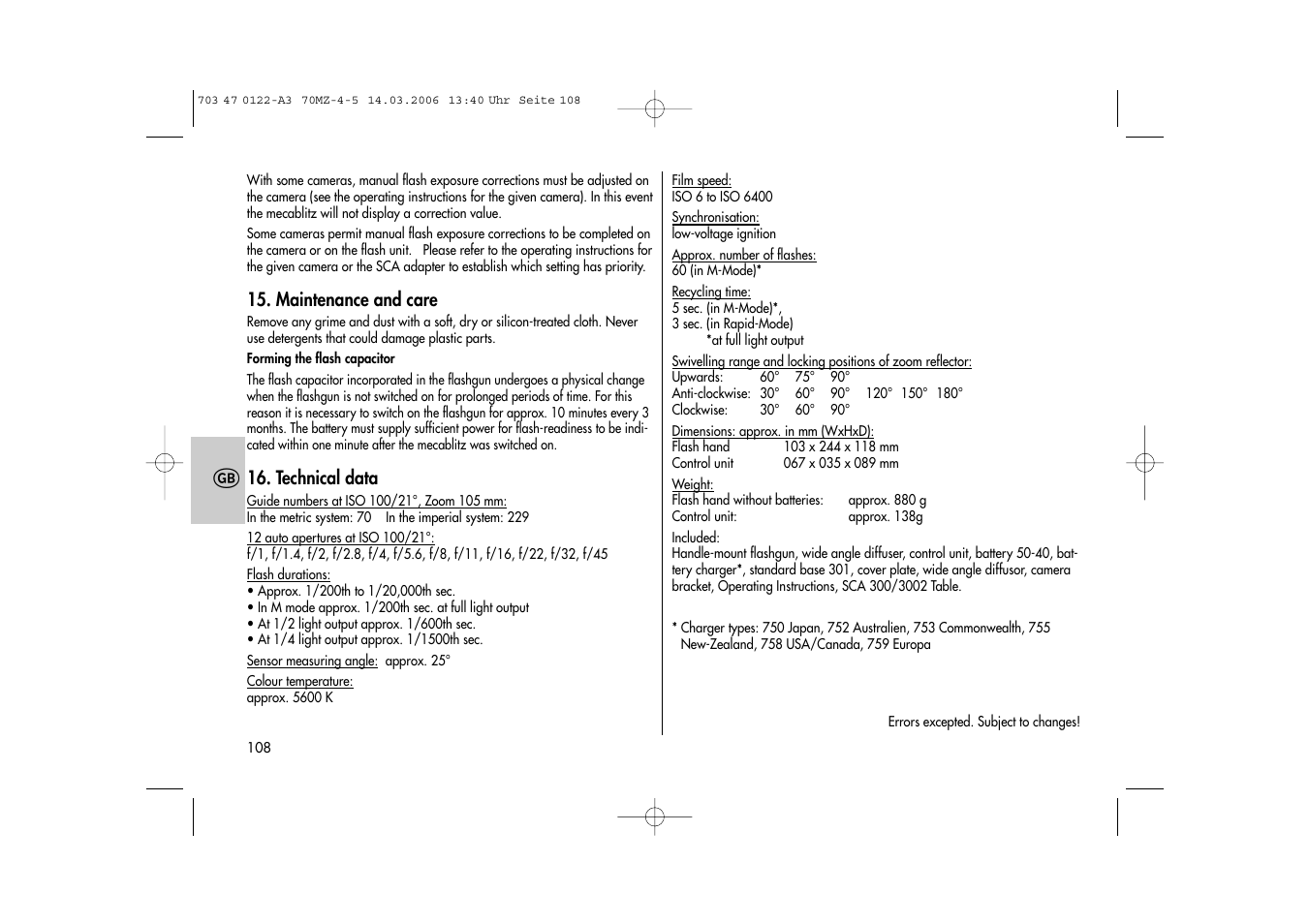 Metz 70 MZ-4/5 User Manual | Page 108 / 180