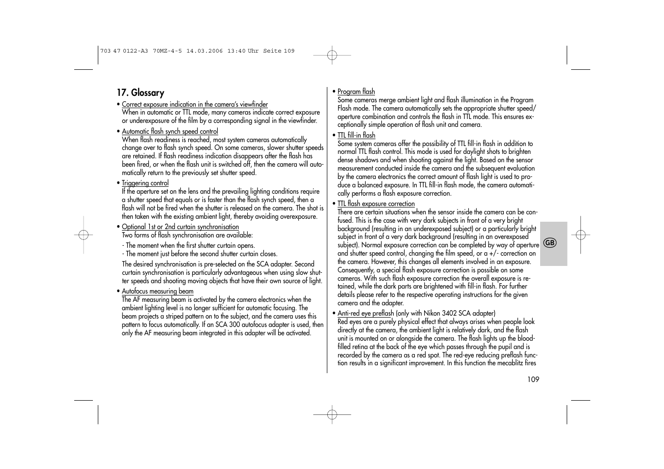 Metz 70 MZ-4/5 User Manual | Page 109 / 180