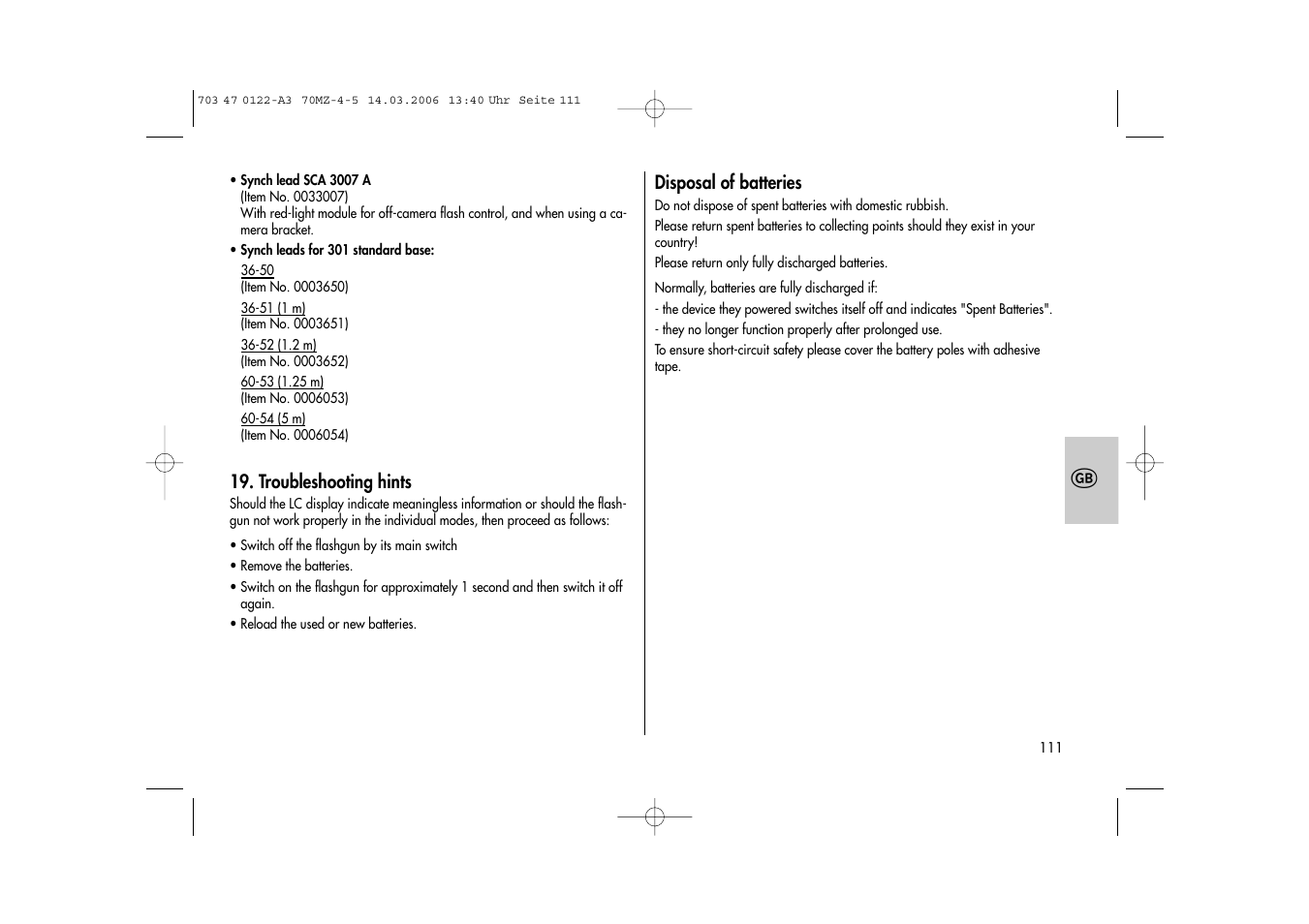 Metz 70 MZ-4/5 User Manual | Page 111 / 180