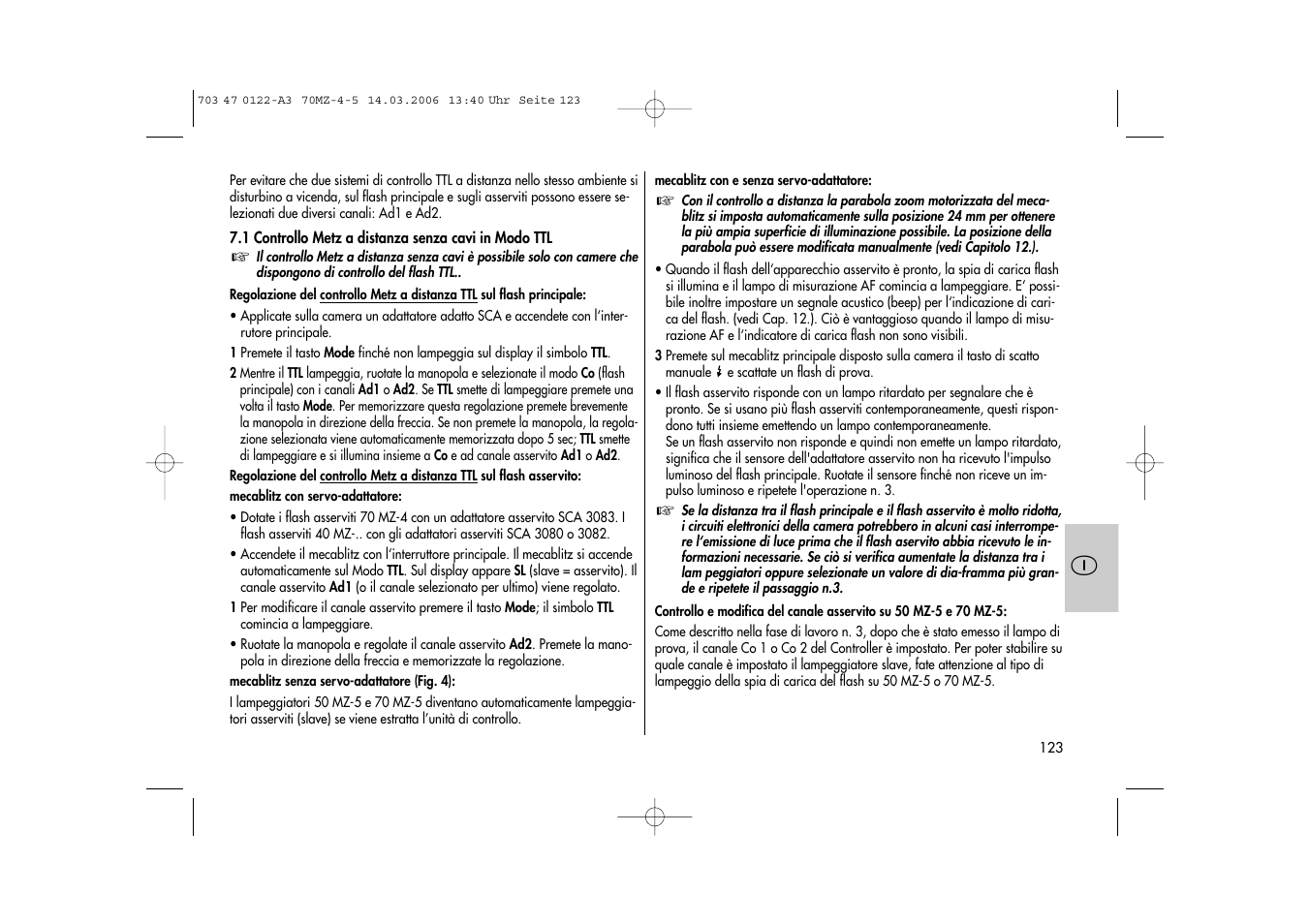 Metz 70 MZ-4/5 User Manual | Page 123 / 180