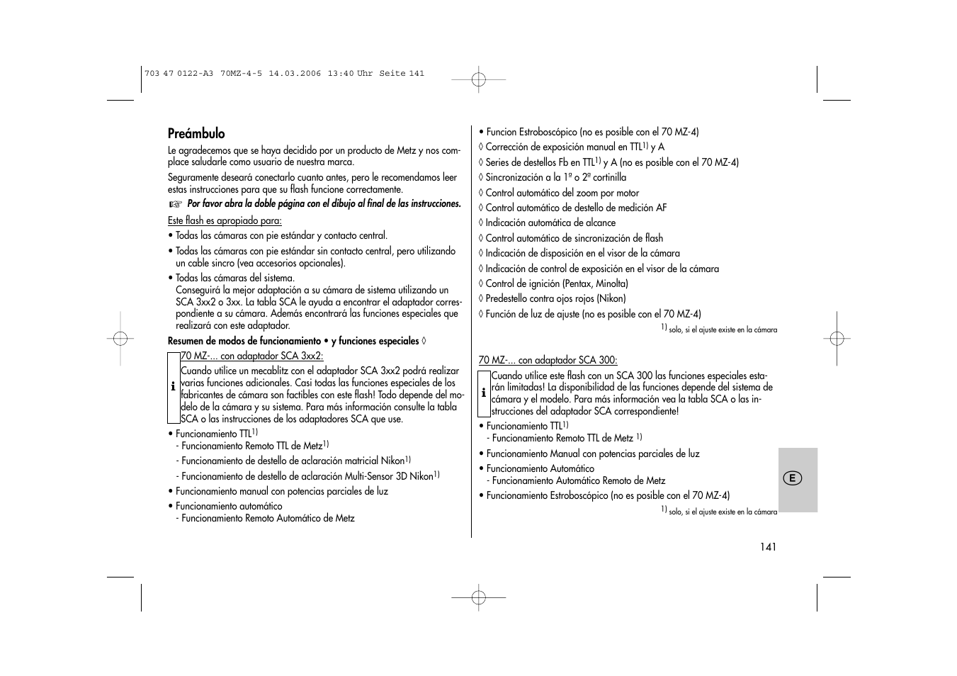 Metz 70 MZ-4/5 User Manual | Page 141 / 180